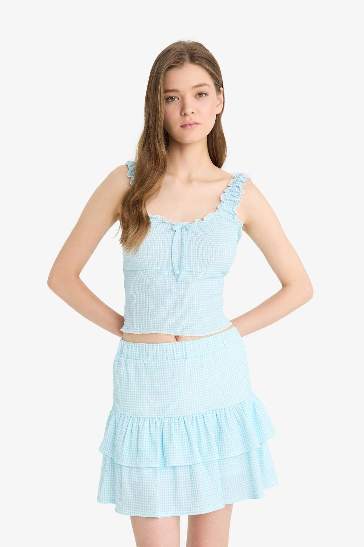 DeFacto-Coool Taillierte Strukturierte Ärmellose Bluse F2764AX25SM 3