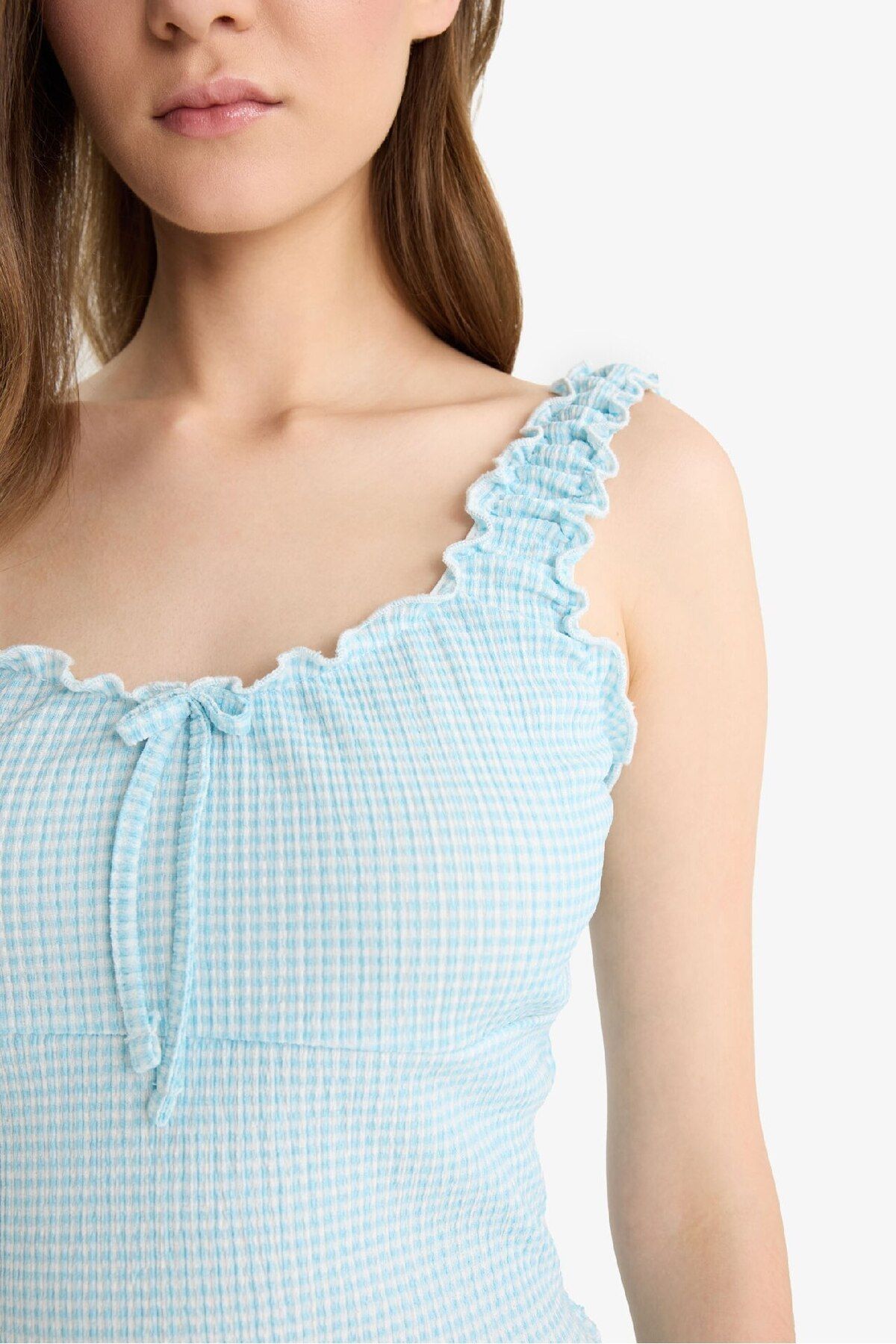 DeFacto-Coool Taillierte Strukturierte Ärmellose Bluse F2764AX25SM 5