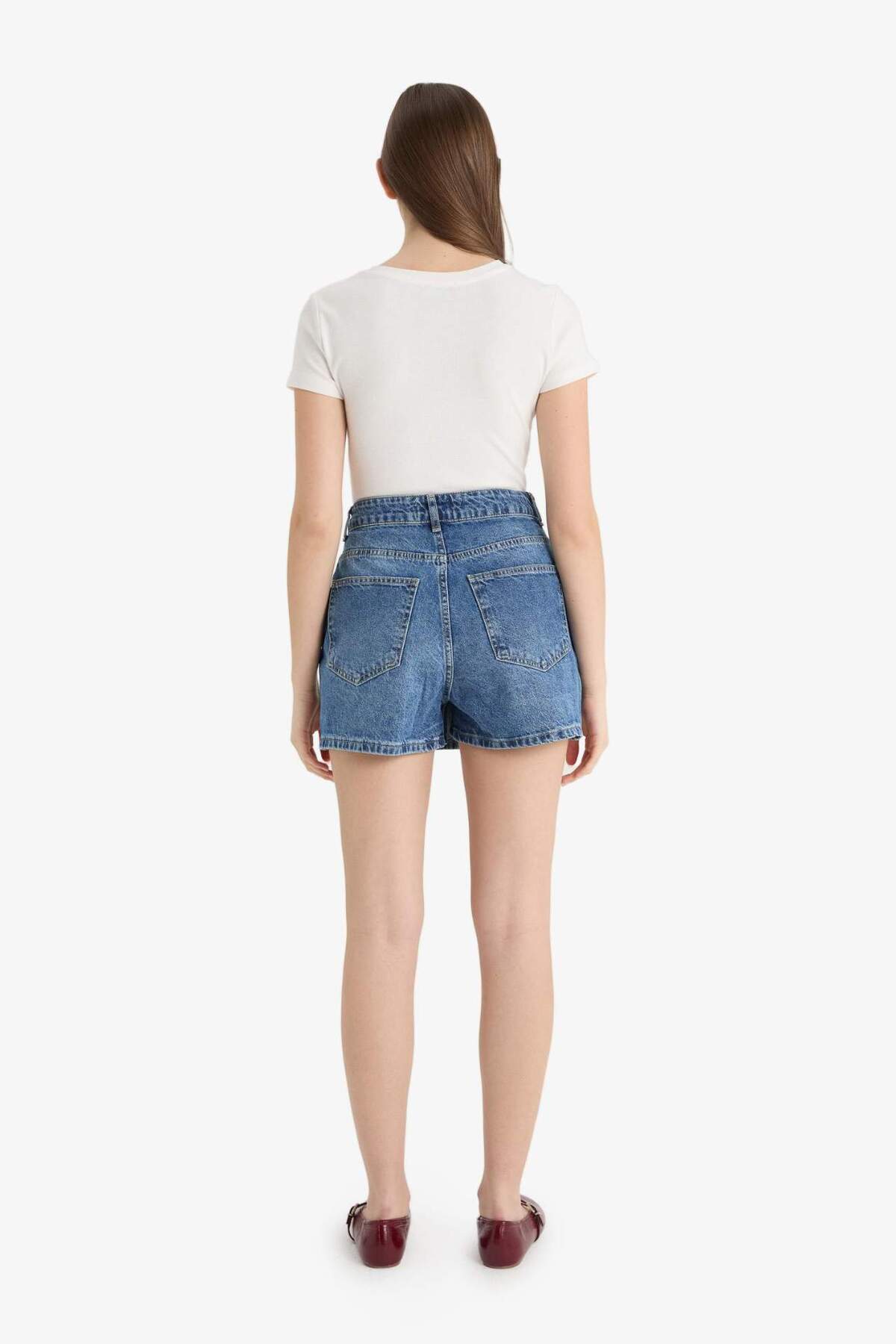 DeFacto-High Waist Jean Shorts Skirt E0567Ax25Sm 8