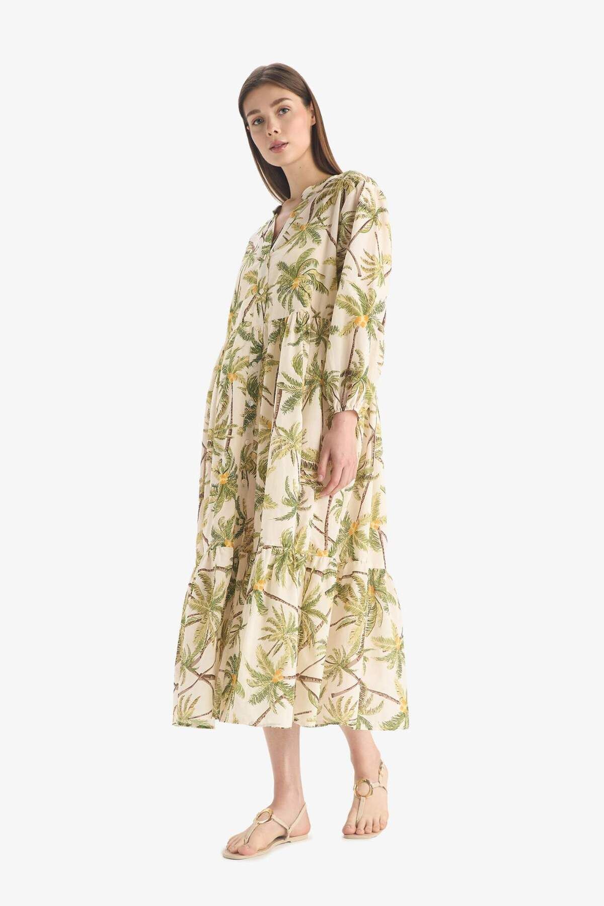 DeFacto-Tropisch gemustertes Voile-Strandkleid – Fall in Love E7745AX25SP 3