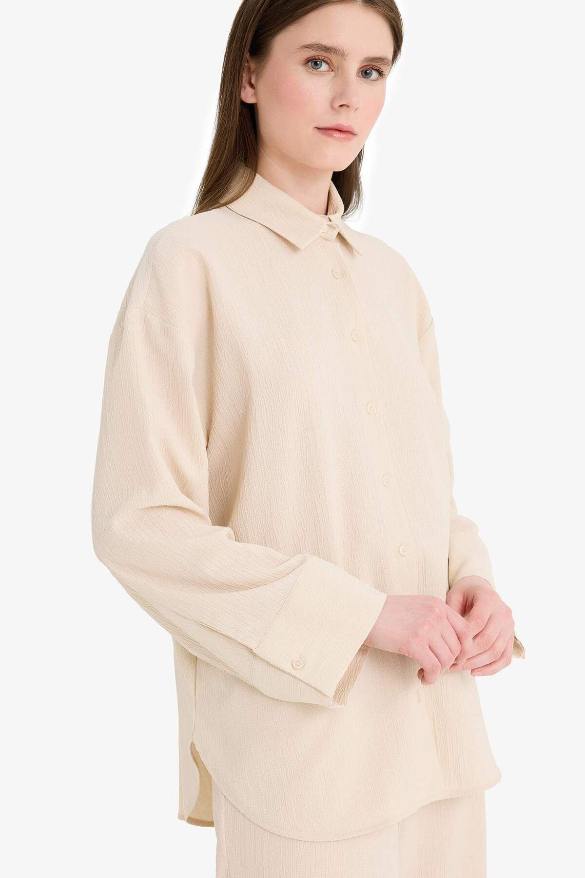 DeFacto-Relax Fit 2er-Pack Seersucker-Struktur-Langarmhemden und -Hosen F4094AX25SM 4