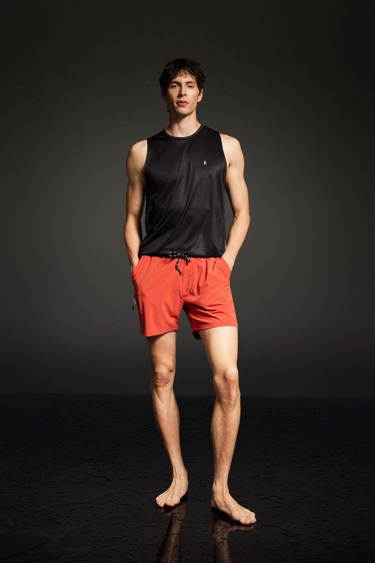 DeFacto-Defactofit Printed Flexible Textured Short Length Sportsman Swim Shorts C5138Ax25Hs 1