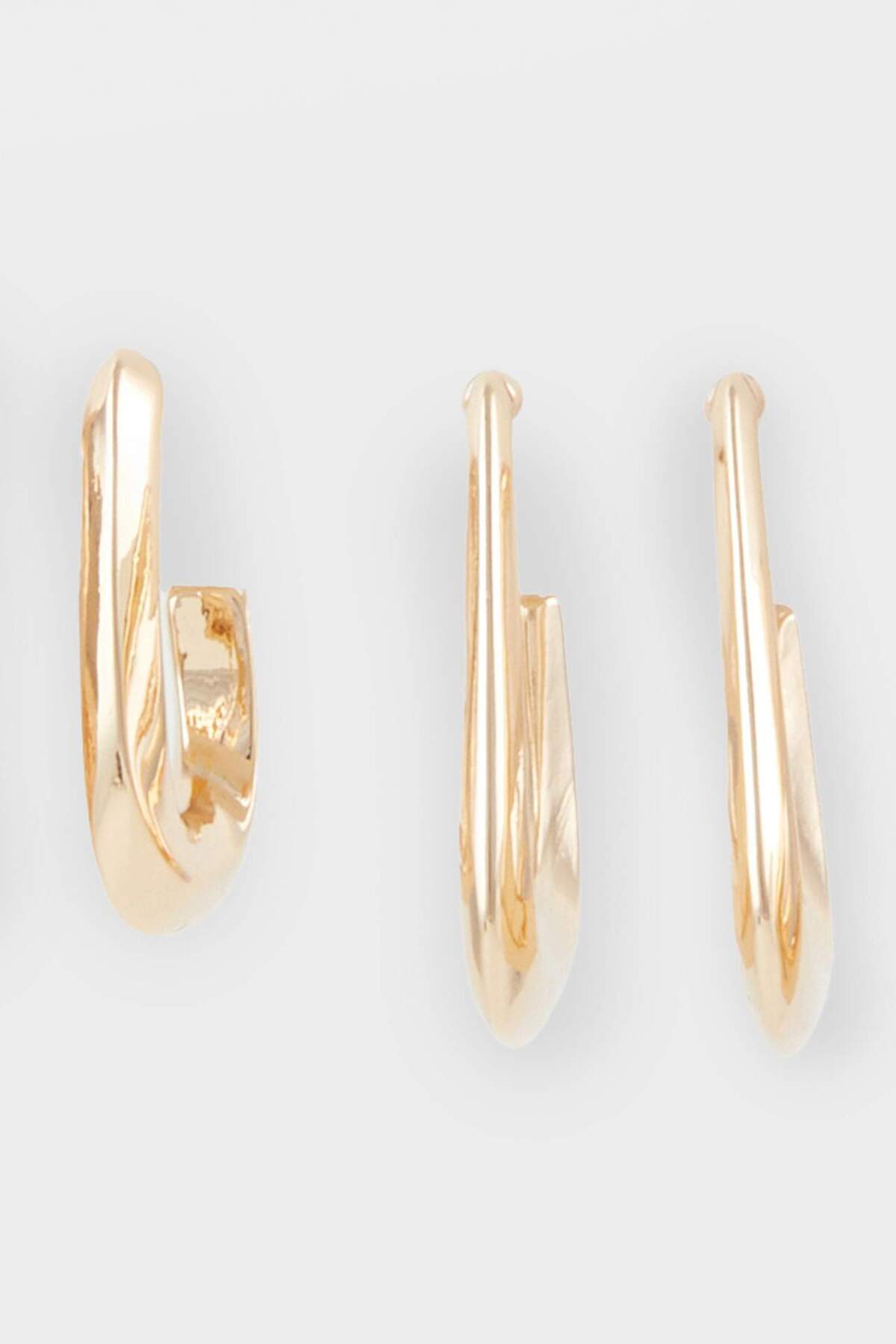 DeFacto-Women's 3-Piece Gold Earrings E9065Axns 3
