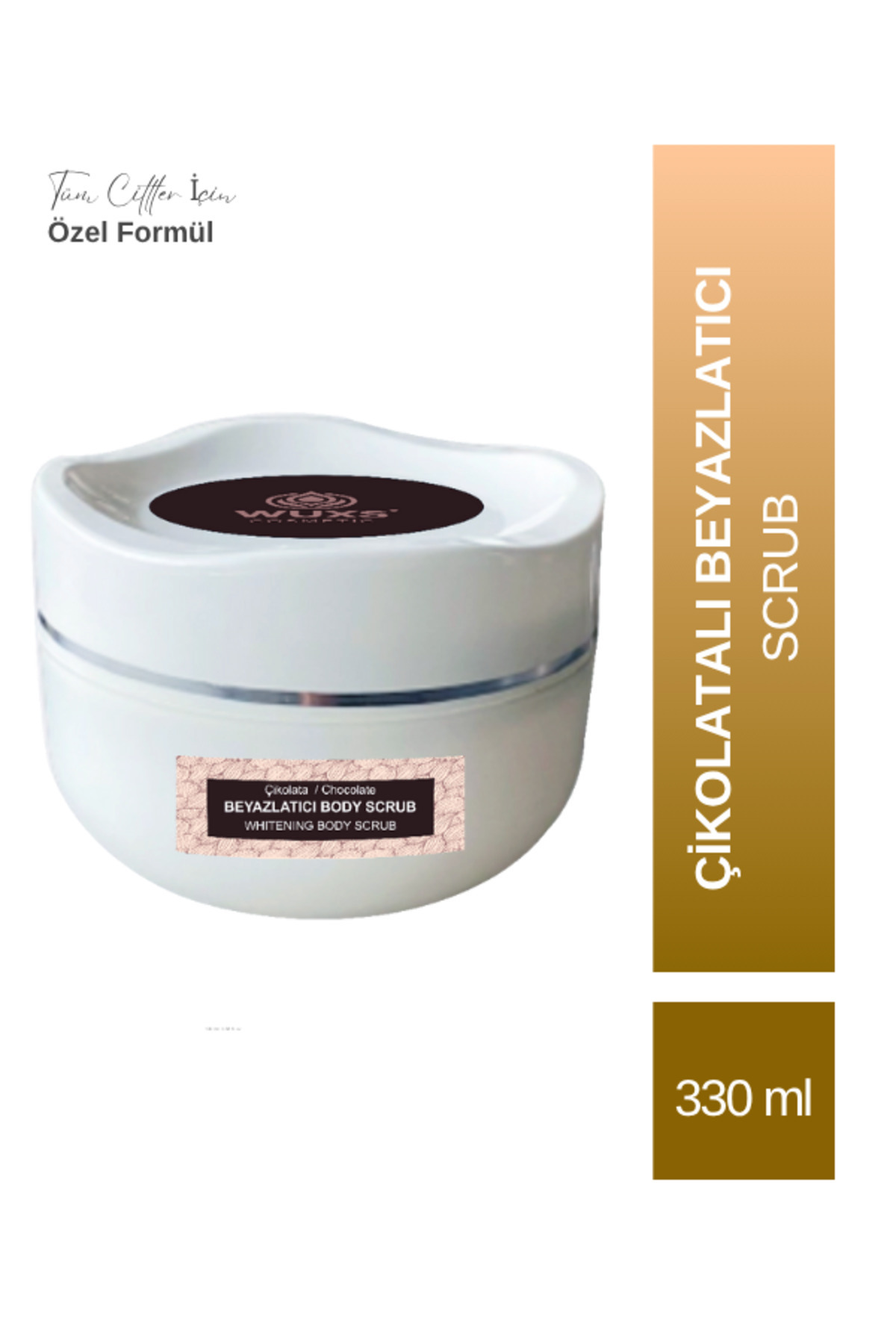 Wuxs Cosmetic Whitening Body Scrub 300ml Koltuk Altı & Genital Bölge Kararmalarına Karşı Çikolatalı Vücut Peelingi