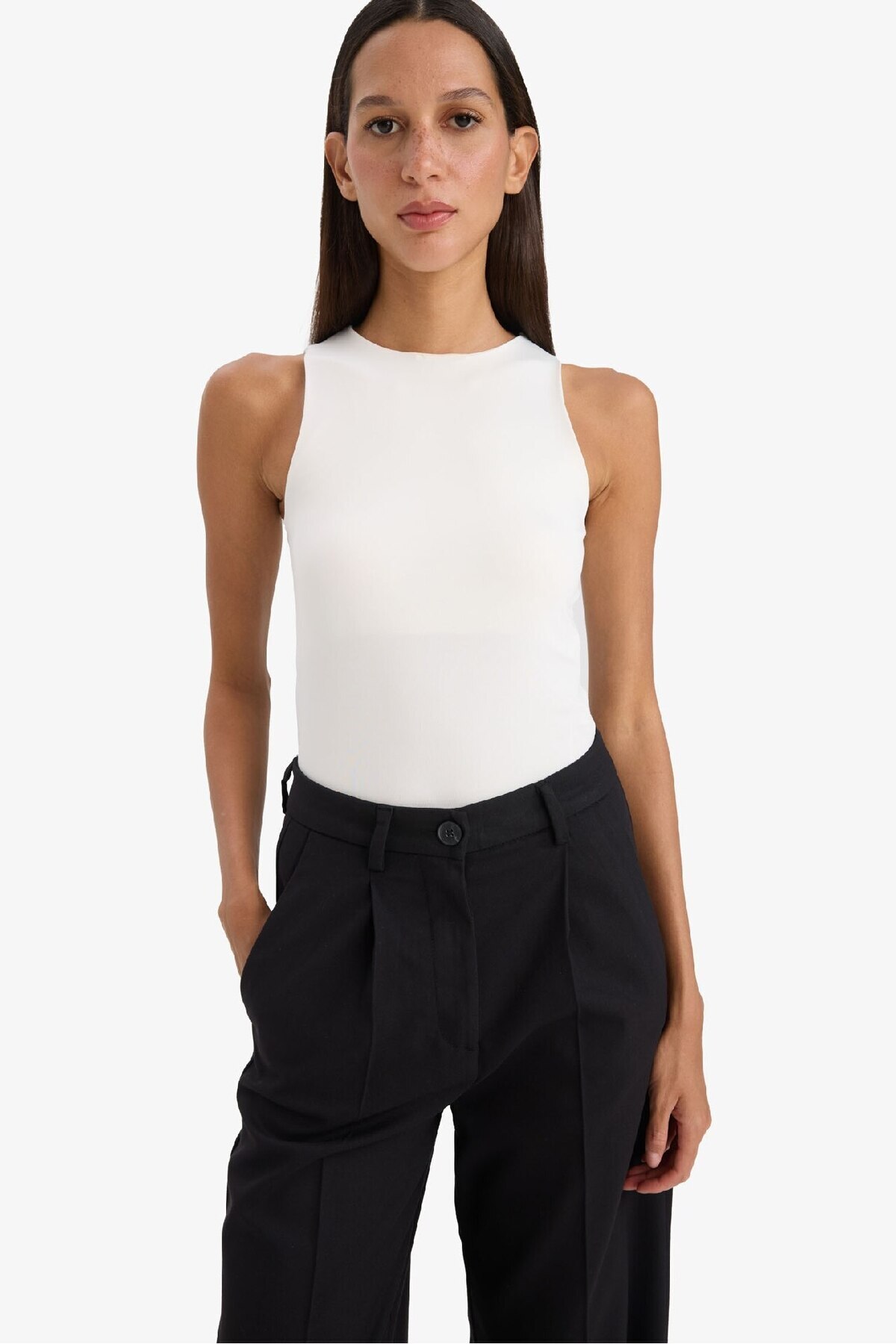 DeFacto-Afra X Slim Fit Slim Fit Halter Neck Tank Top F0357Ax25Sm 3