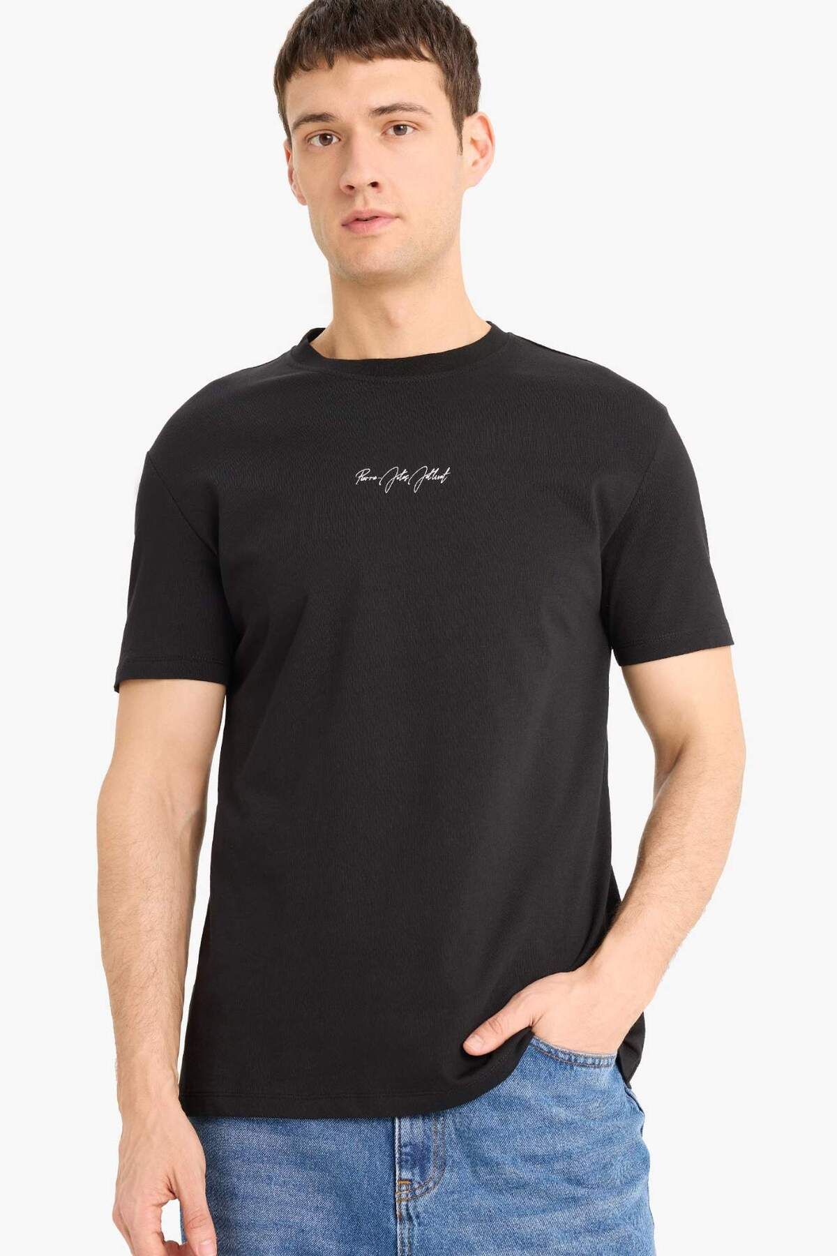 DeFacto-100% βαμβάκι Diego Velazquez Regular Fit Crew λαιμόκοψη με στάμπα κοντομάνικο μπλουζάκι D7062ax25sp 3