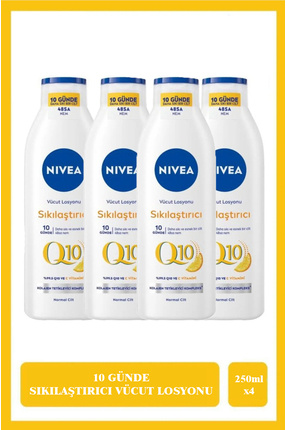 NIVEA 4 Adet Nivea Q10 250 ml Sıkılaştırıcı Vücut Losyonu vitamin C 10 Günde ...
