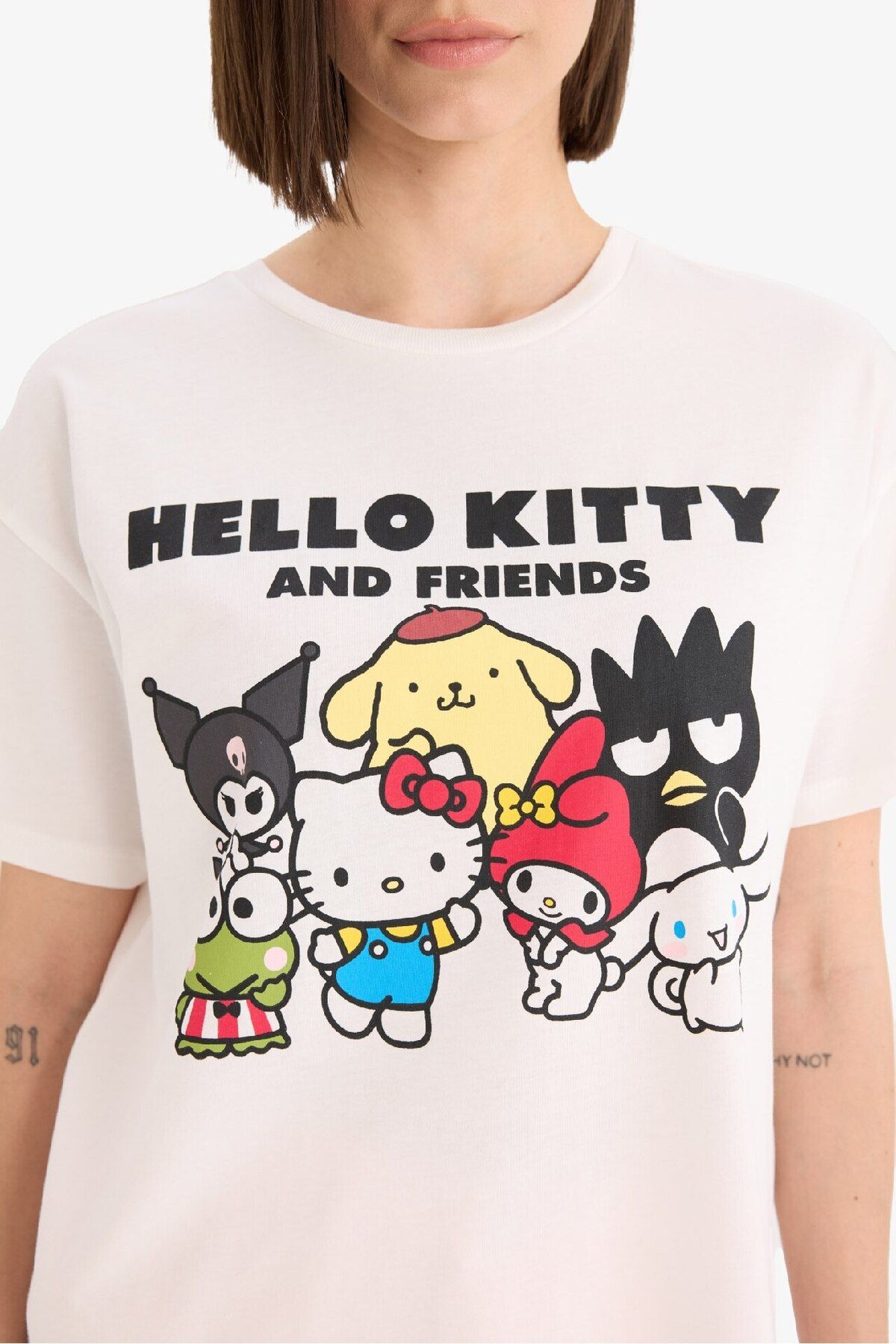 DeFacto-Cool Hello Kitty Oversize Pattern Back Printed Ad/Shoes (E6157Ax25Sm) 6