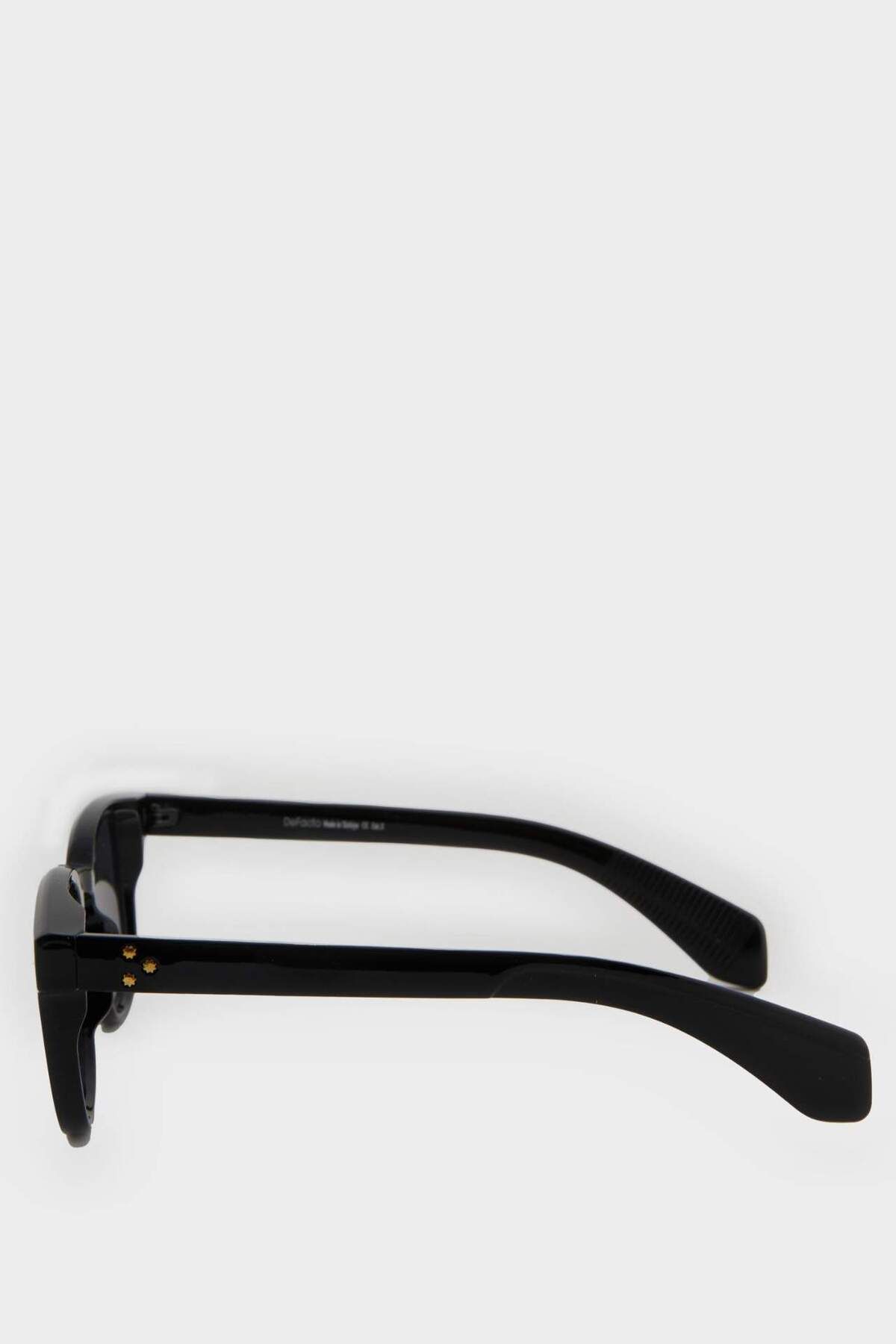 DeFacto-Women's Round Black Plastic Frame Black Glass Uv Sunglasses F0610Axns 4