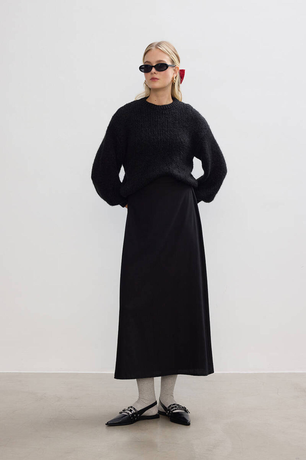 BE BLUE-FUSTA CRINKLE NEGRA 1