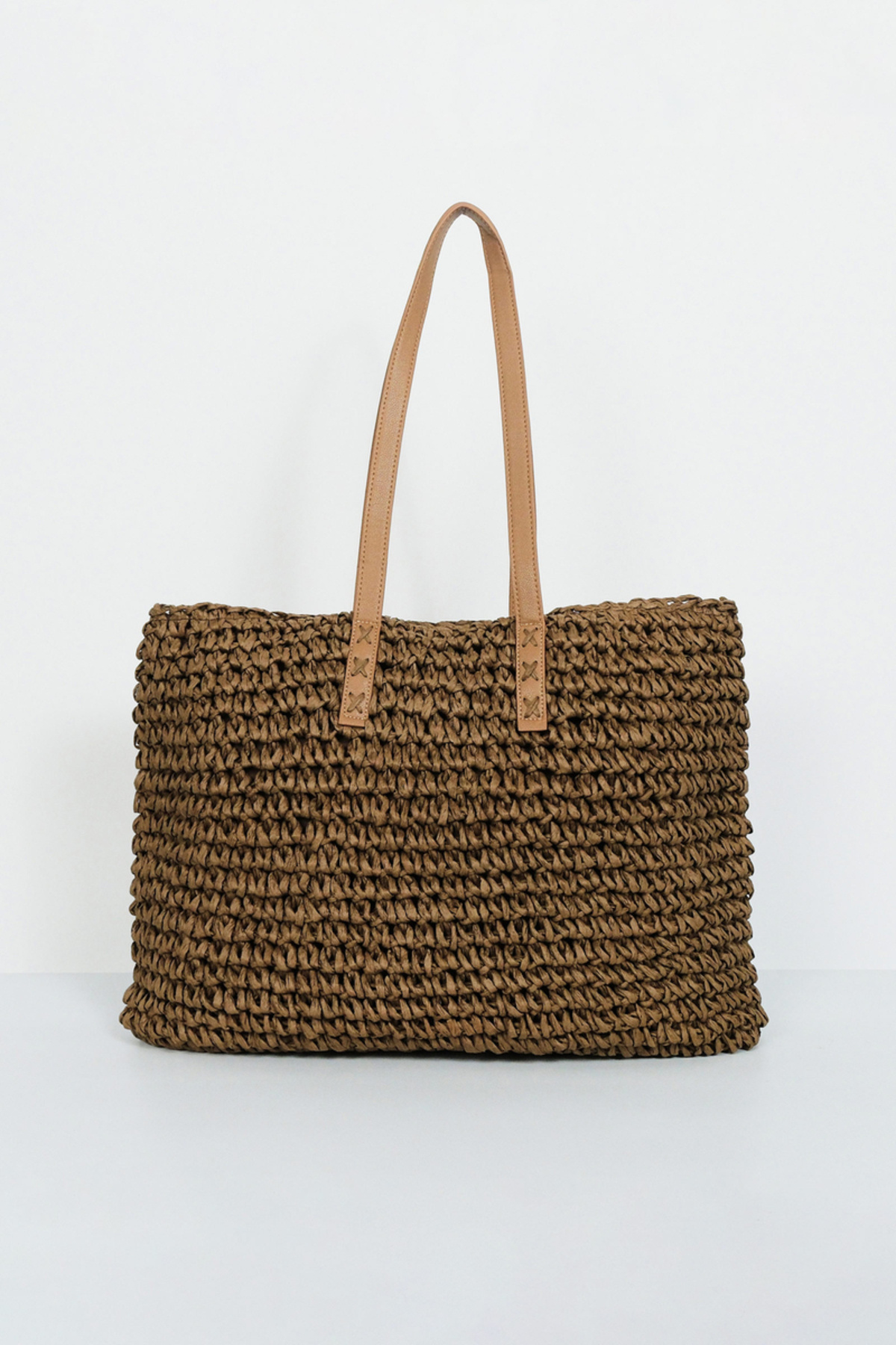 BE BLUE-Brown Leather Handle Wicked Bag 3