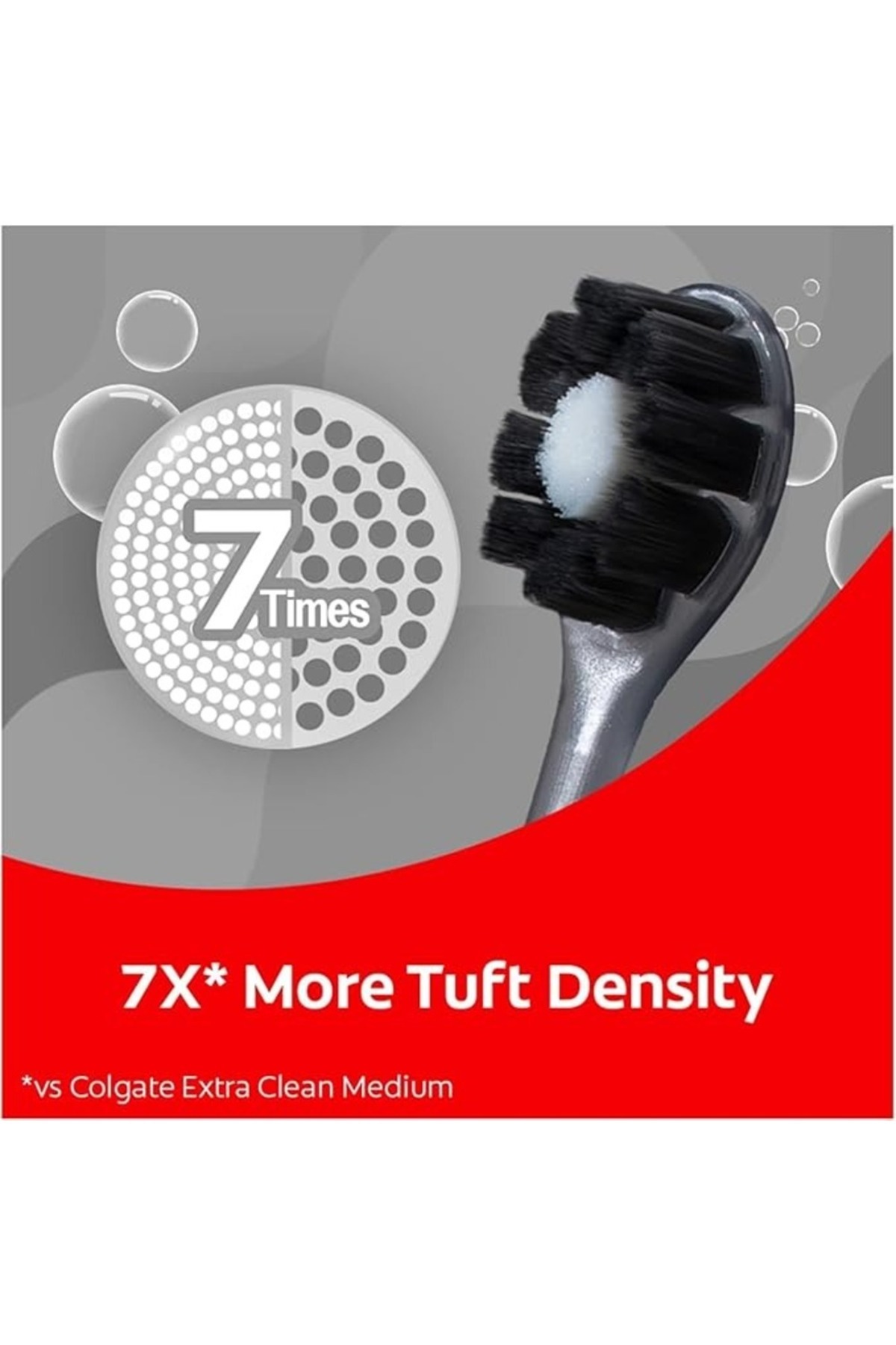 Colgate-Foam Soft Charcoal Bristles Toothbrush Assorted Colour 2 Pcs Gentle Cleaning With Assorted Handles 2