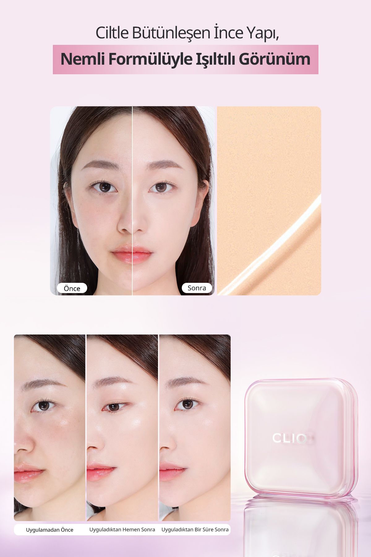 CLIO-Kill Cover Mesh Glow Essential Cushion Set with Hyaluronic Acid Content (23N Ginger) Spf50 Pa 5