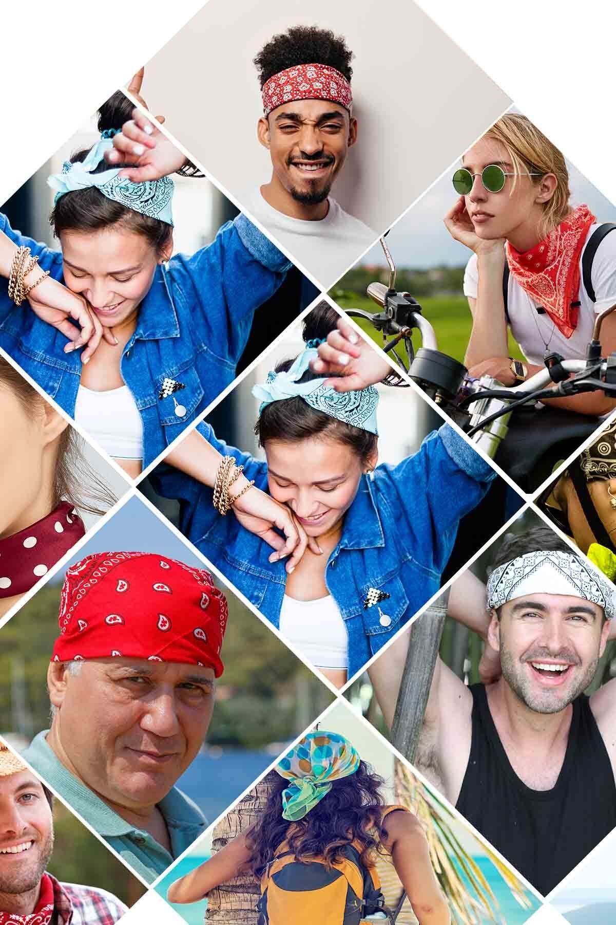Modabutik-Z28 Γυναικείο έθνικ μοτίβο 50x50 Bandana Hyl Dg01272-22 5