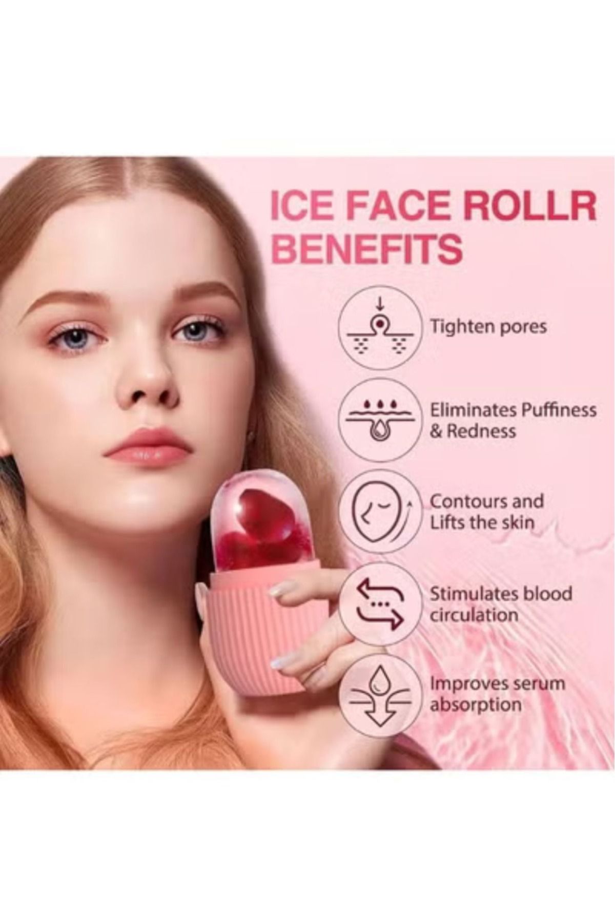 Prime by Javaudan-Ice Mold Ice Maker for Face with Anti-Leak & Drip System, Contour Cube Ice Roller, Silicone Ice Hold 7
