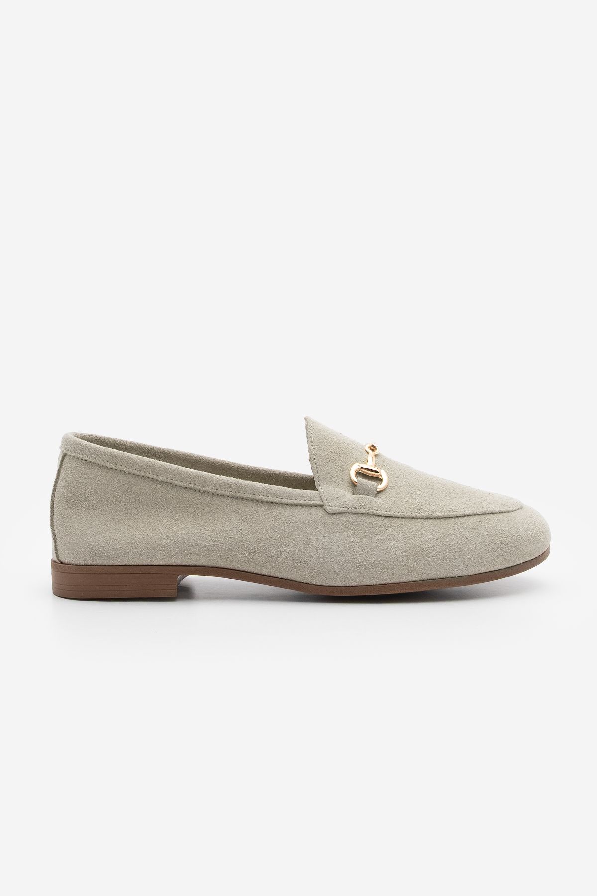 Marjin-Damen-Loafer aus beigem Wildleder – Freizeitschuhe aus echtem Leder und Kette 3
