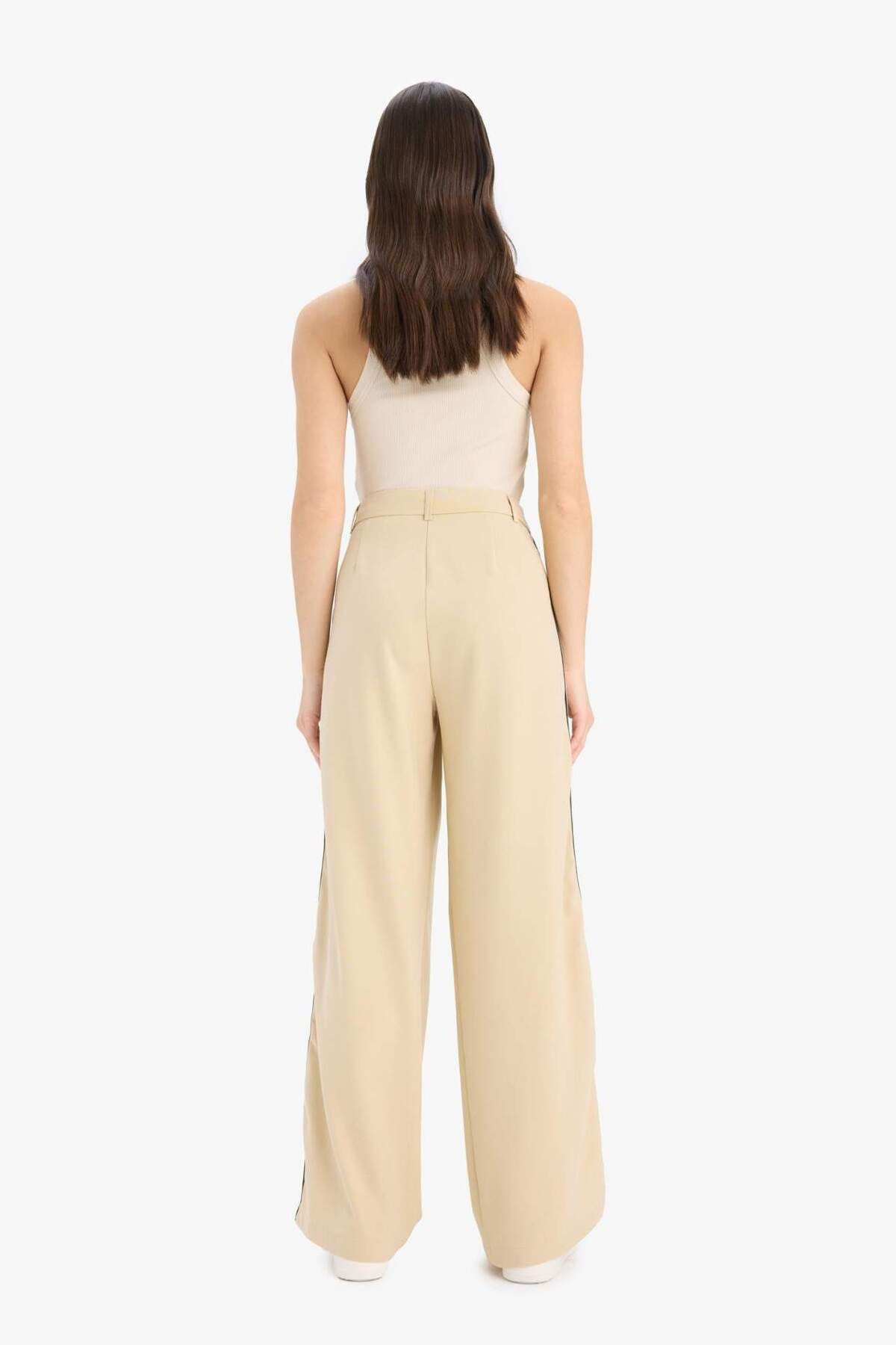 DeFacto-Pantaloni palazzo din țesătură cu picioare largi, cu fermoar, talie normală, lungime standard, picioare largi, largi E7275AX25SP 8