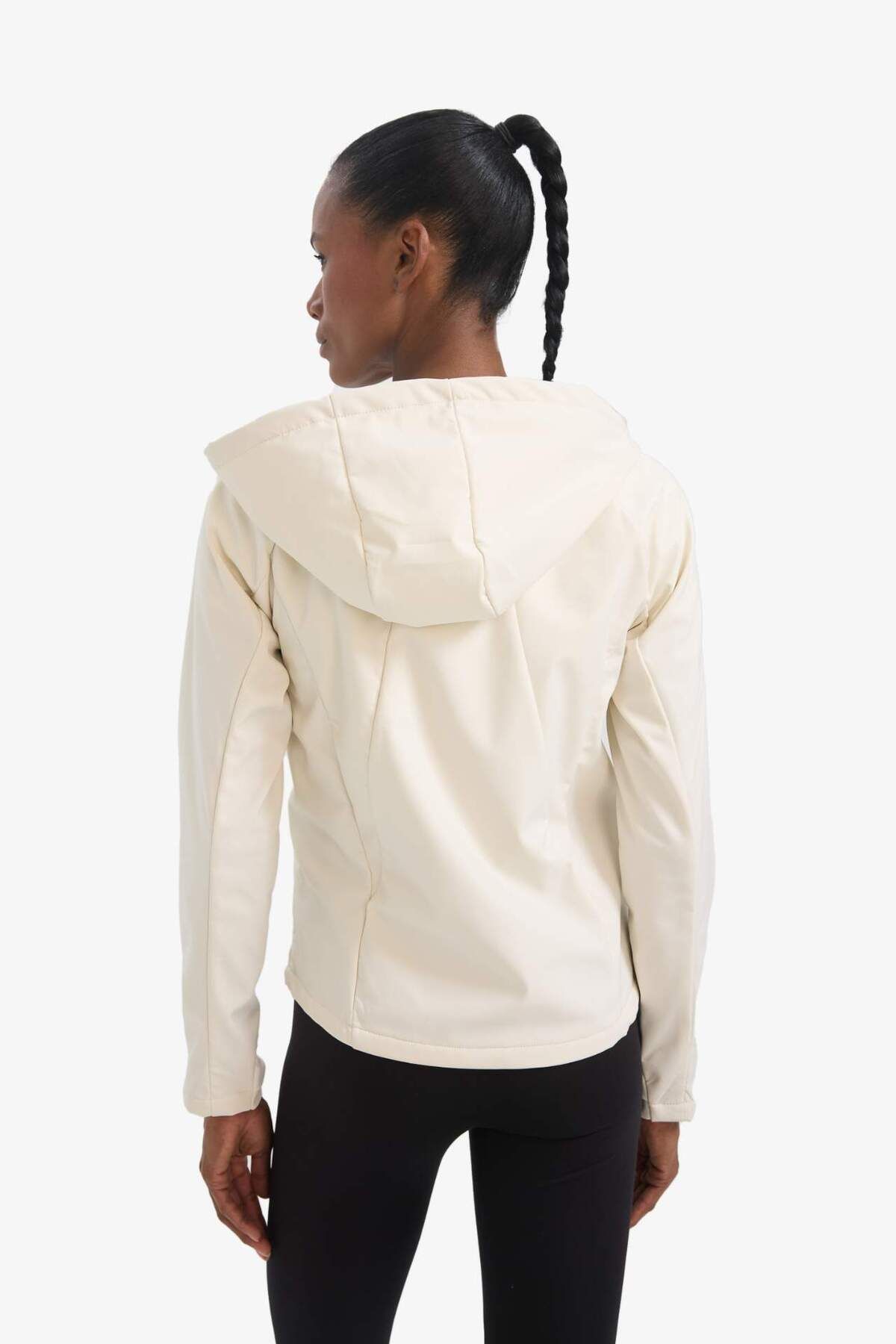 DeFacto-Defactofit Water Repellent Regular Fit Hooded Zippered Softshell Coat D6088Ax25Sp 7