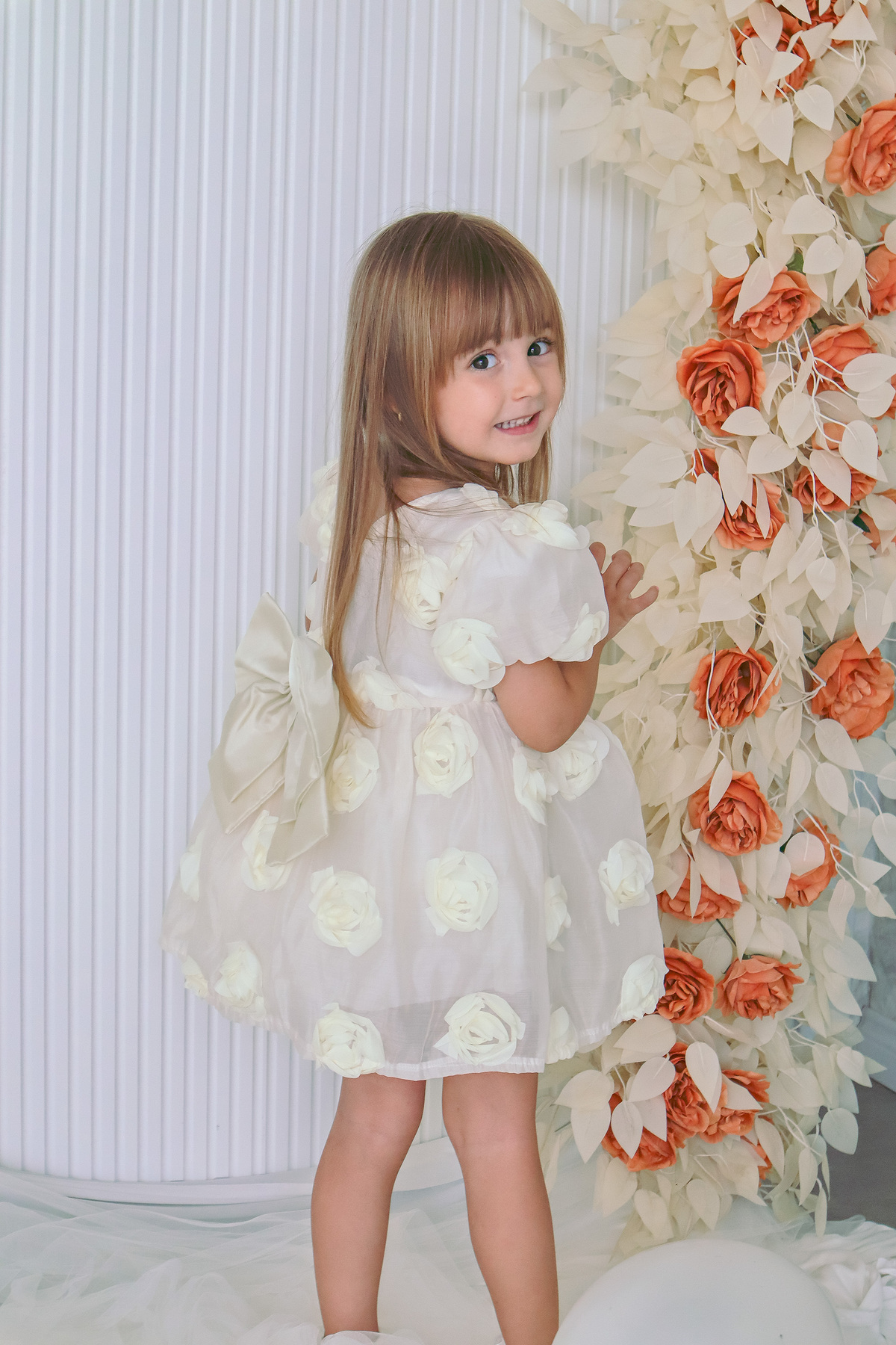 Baby Animals Kız Bebek Kız Çocuk Doğum Günü Parti Düğün Elbise Kısa Kol Tüllü Tütülü Tütü Astarlı fotoğrafı 5 (önizleme)