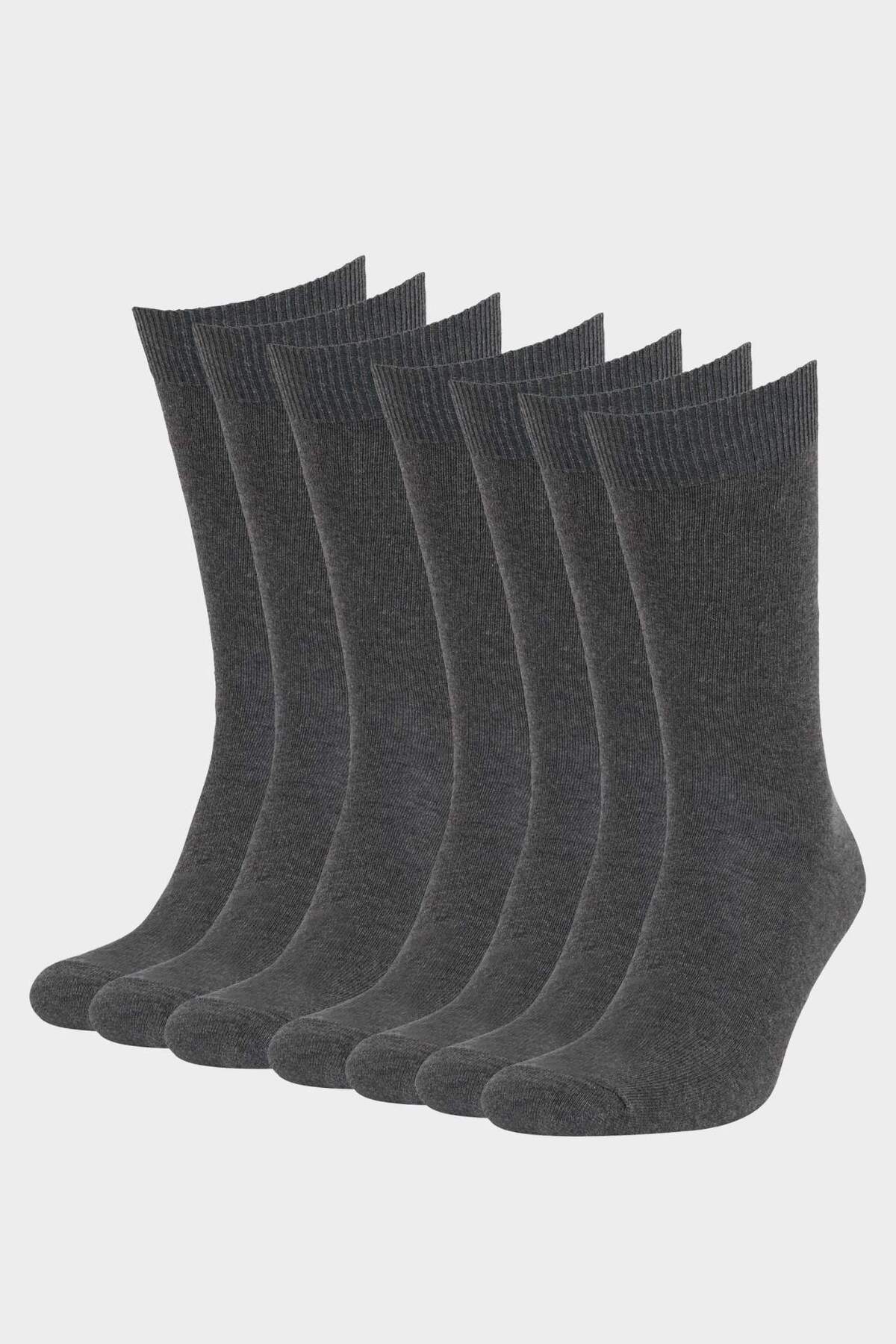 DeFacto-Men's 7-Piece Cotton Long Socks F3054Axns 1