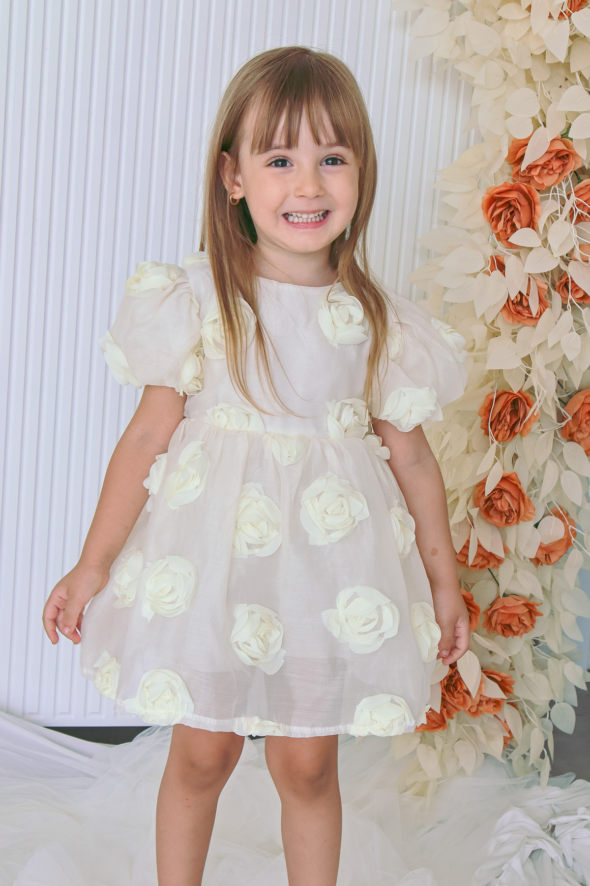 Baby Animals Kız Bebek Kız Çocuk Doğum Günü Parti Düğün Elbise Kısa Kol Tüllü Tütülü Tütü Astarlı fotoğrafı 6 (önizleme)