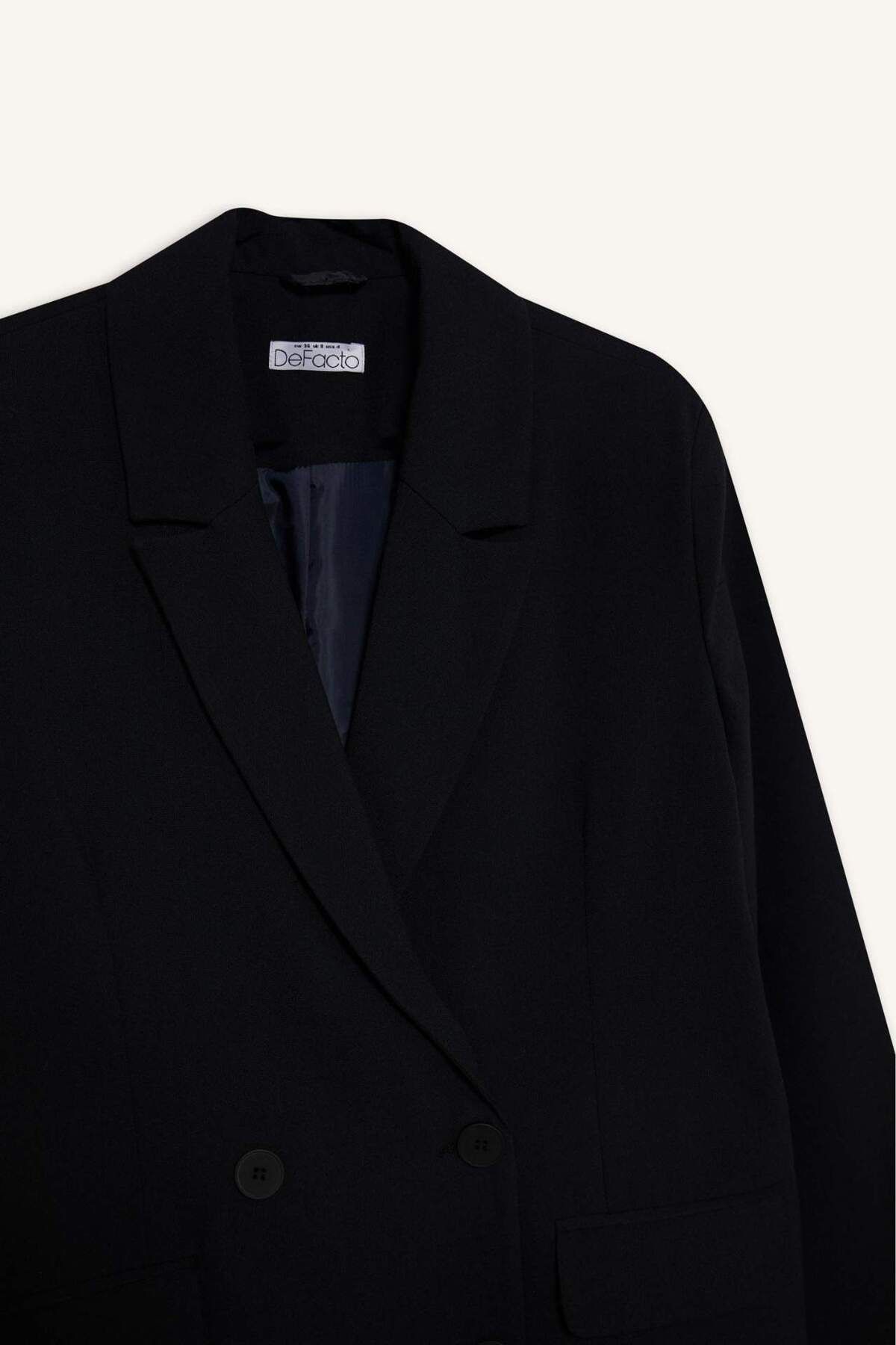 DeFacto-Oversize Wide Fit Basic Plain Blazer Jacket C2575Ax25Sp 8