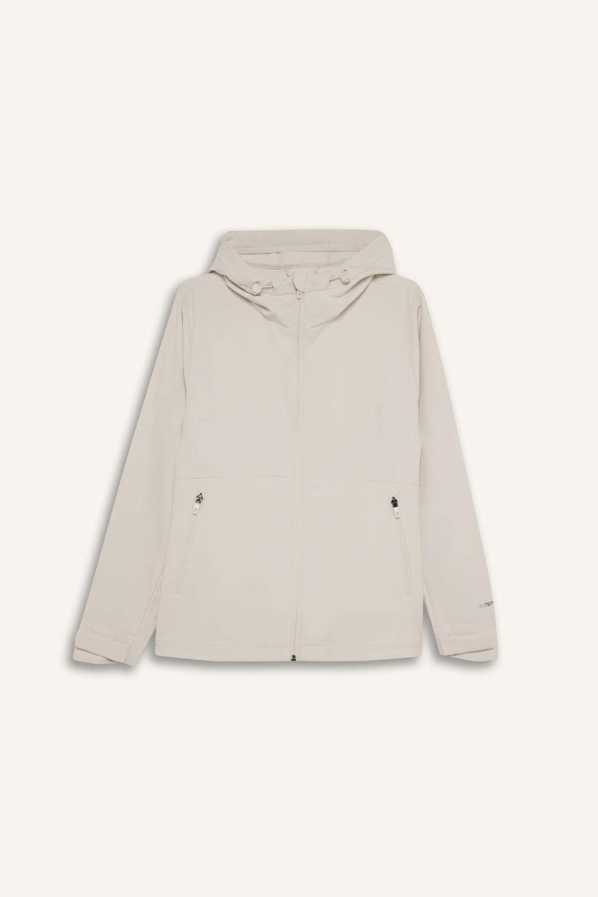DeFacto-Defactofit Water Repellent Hooded Zippered Flexible Textured Seasonal Spring Coat D6084Ax25Sp 8