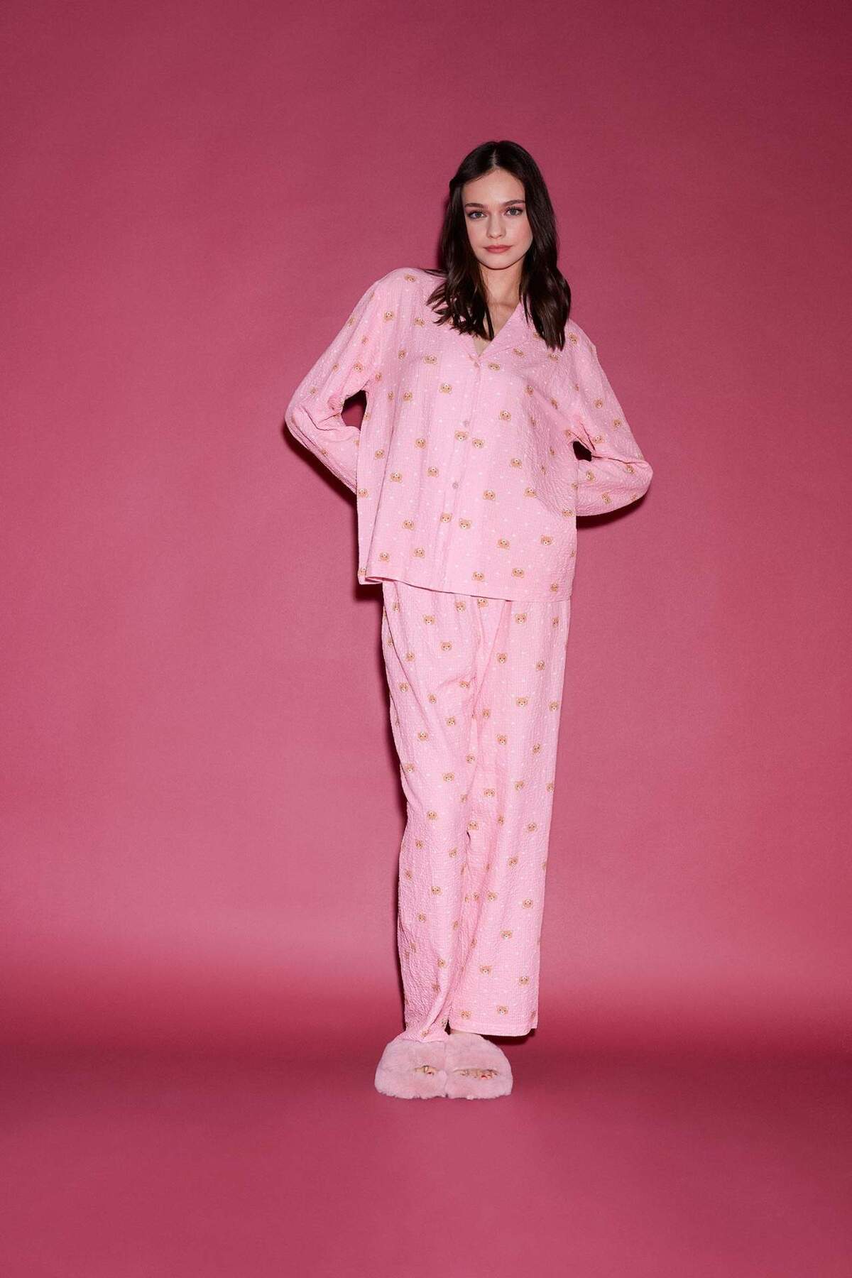 Long Woven Pajamas Bottom-Fall in Love E5773AX25SP