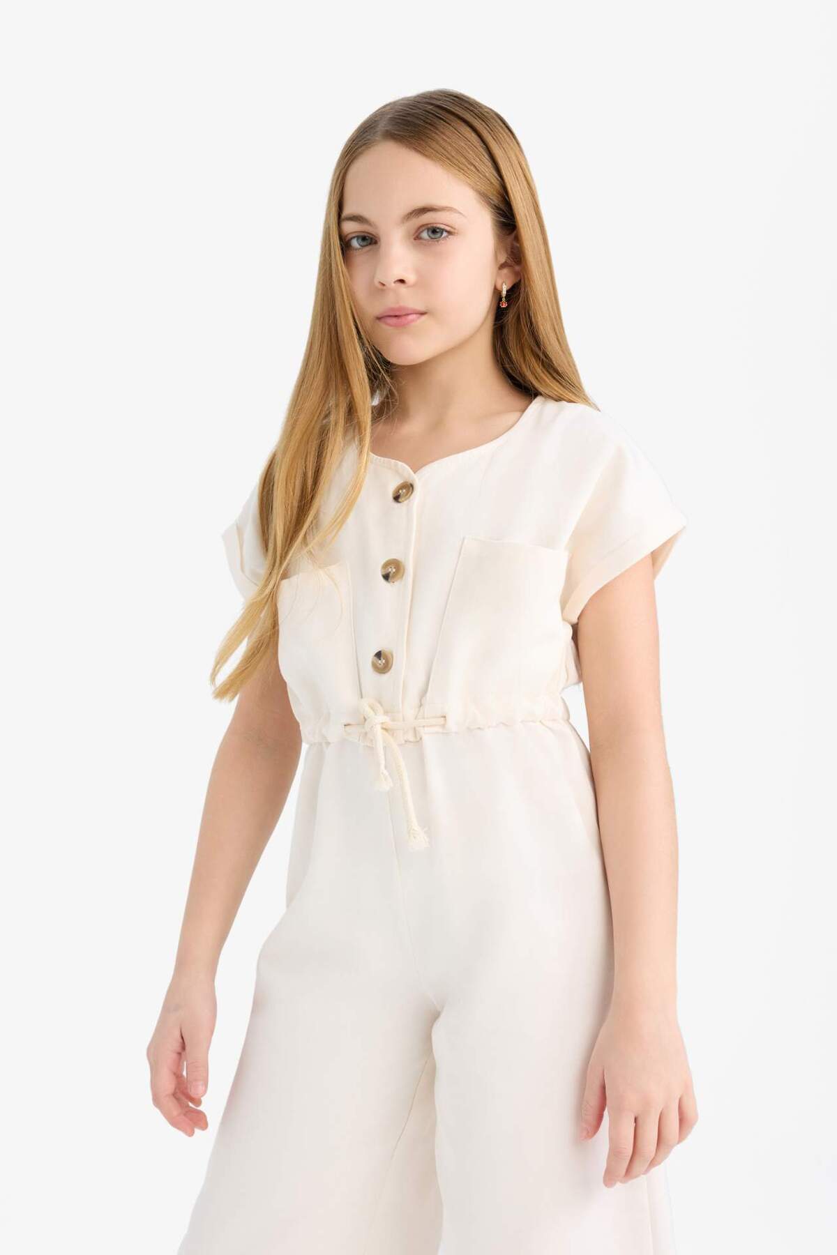DeFacto-Girl's Gabardine Short Sleeve Jumpsuit D9308A825Sm 4
