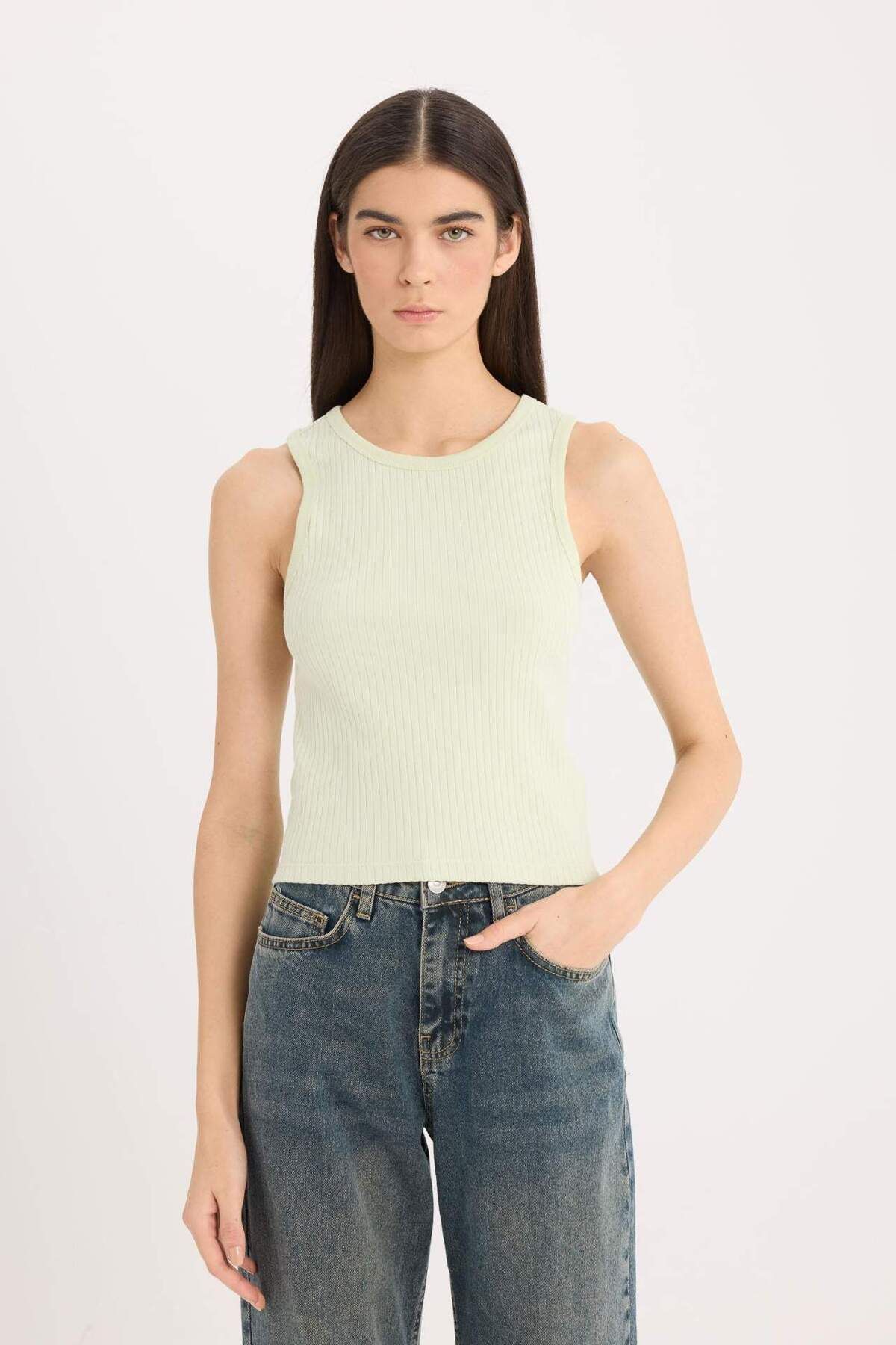 DeFacto-Slim Fit Dar kesim Halter Basic Uni Strukturierte Unterwäsche A8859AX25SP 4