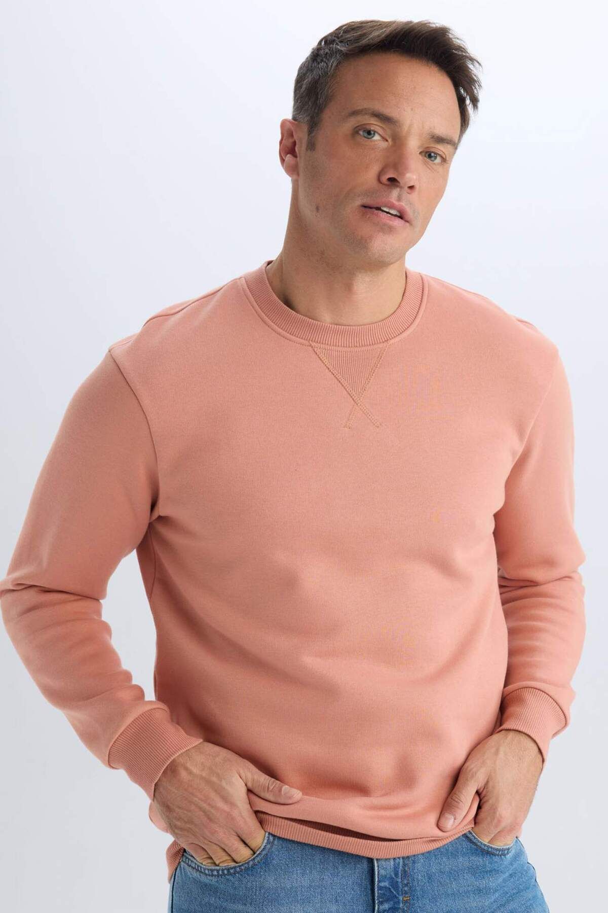 DeFacto-Regular Fit Mikina s kulatým výstřihem Silná Basic Jednoduchá T3777AZ25SP 4