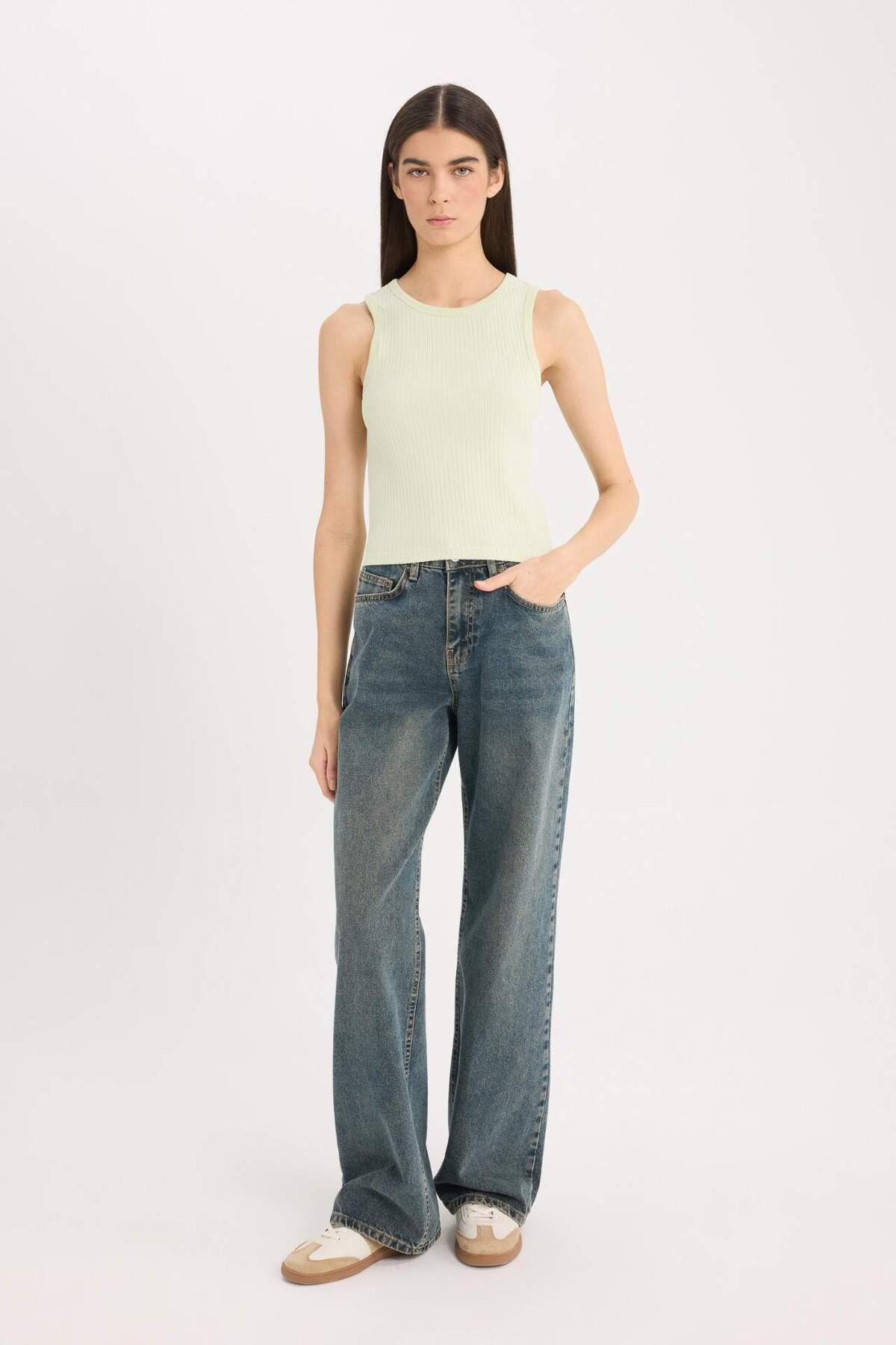DeFacto-Slim Fit Dar kesim Halter Basic Uni Strukturierte Unterwäsche A8859AX25SP 2