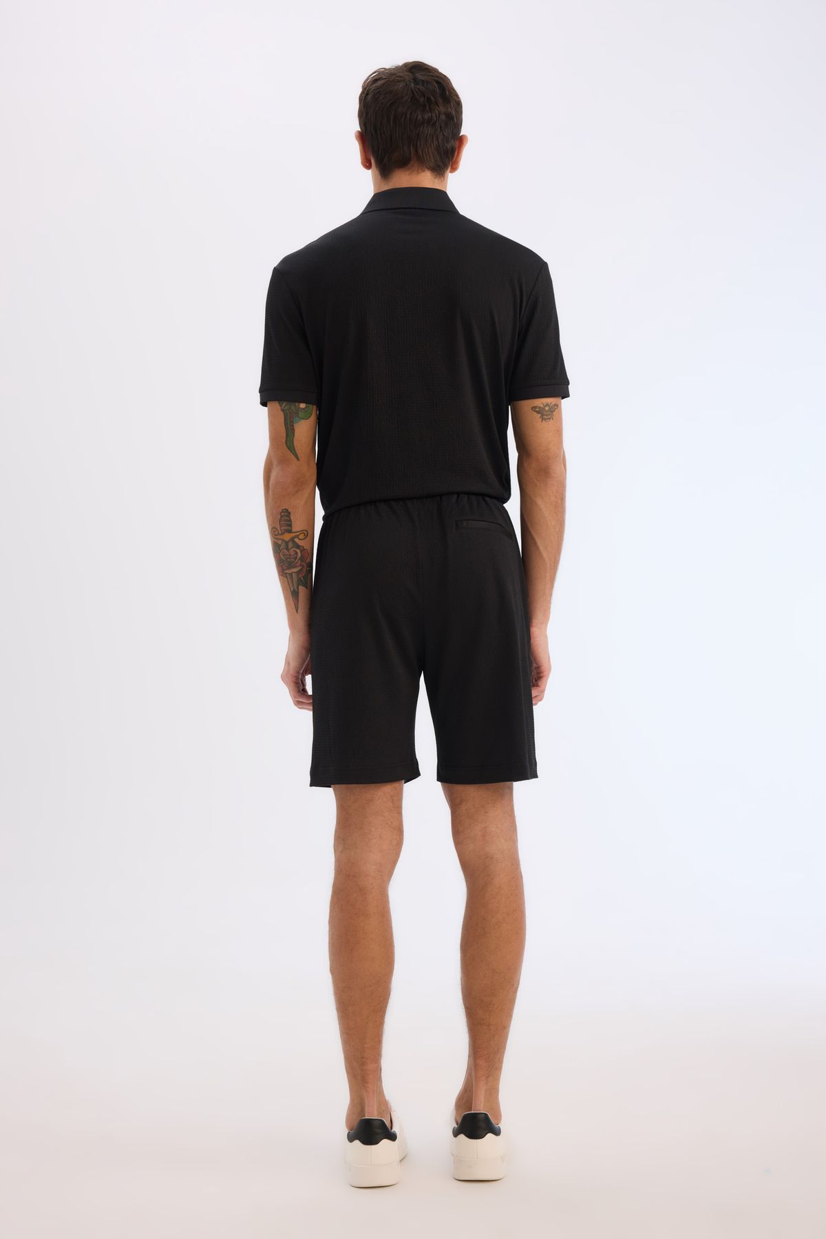 DeFacto-Regular Fit All-Way Stretch Crinkle Bermuda Shorts E0980Ax25Sm 7