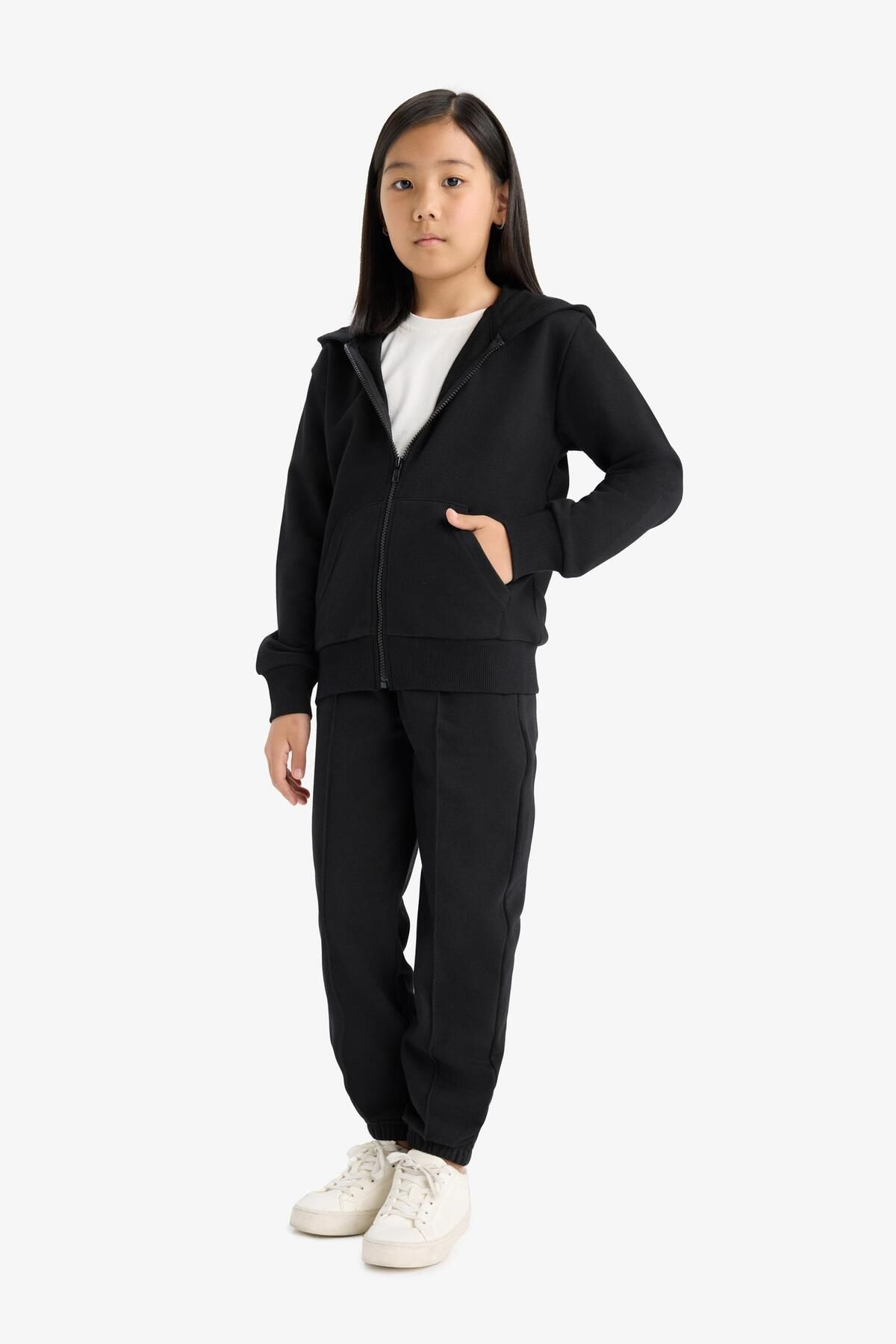 DeFacto-Girl's Basic Plain Jogger Sweatpants with Elastic Waist X9036A625Au 4