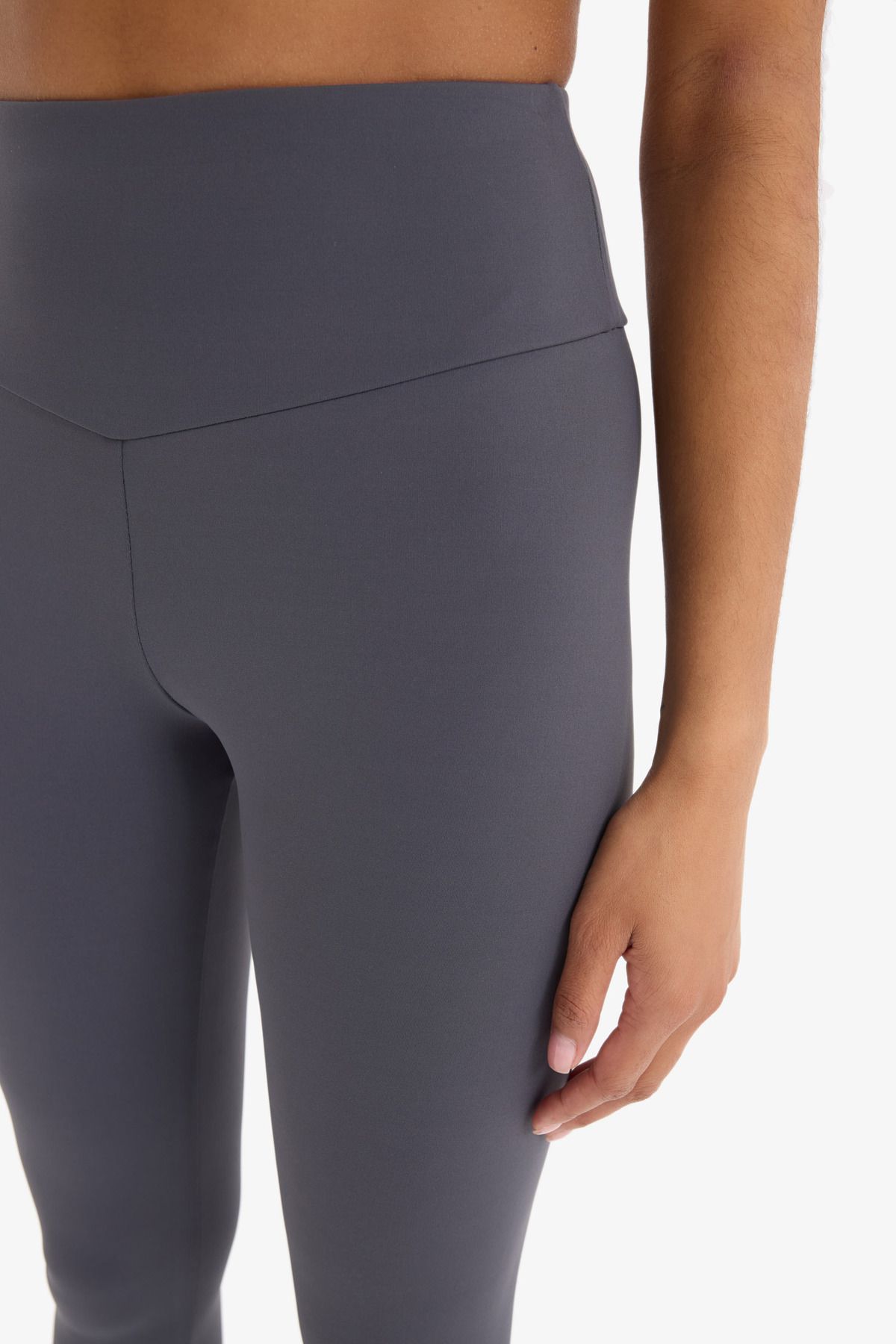 DeFacto-Defactofit High Waist Waist Hugging Stretchy Basic Plain Sports Leggings B4147Ax25Sp 6