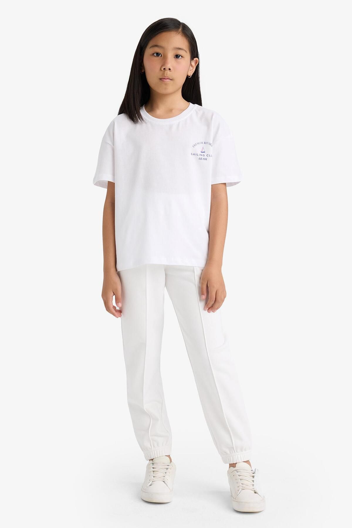DeFacto-Girl's Basic Plain Jogger Sweatpants with Elastic Waist X9036A625Au 4