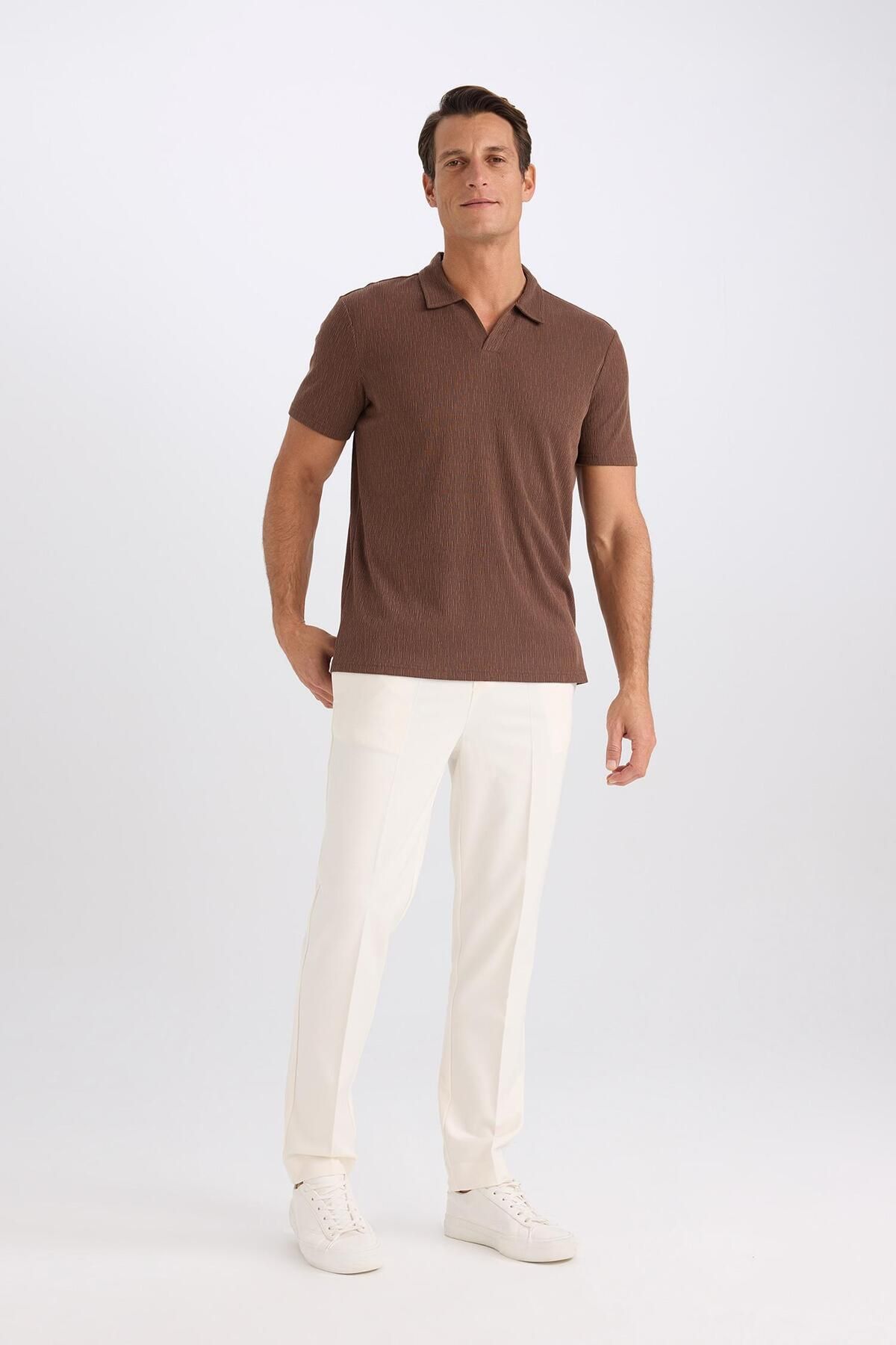 DeFacto-Summer Fabric Jogger Pants Elastic Waist with Lace-Up Straight Leg Stretching All Directions with Pockets A9943Ax25Sp 2