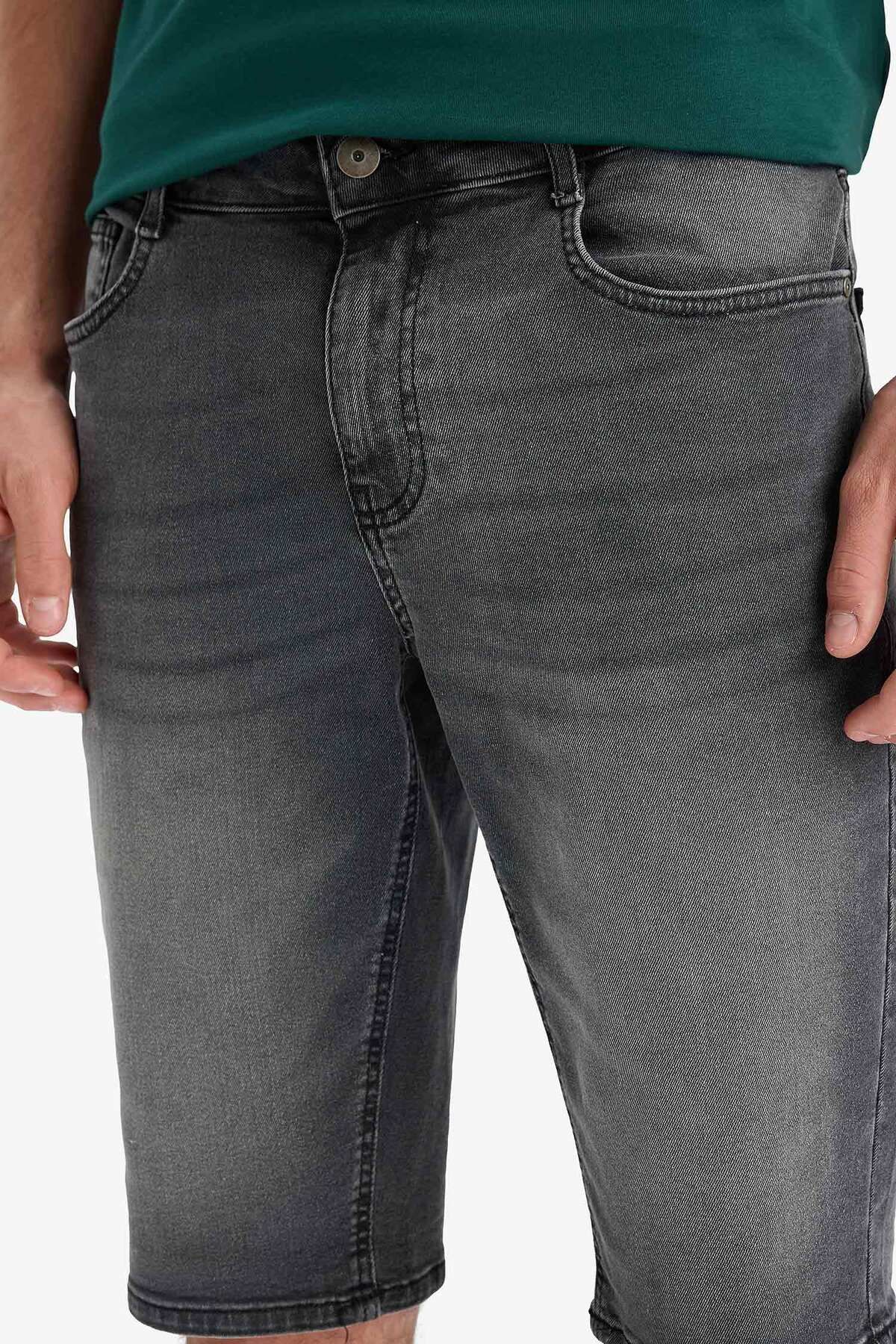 DeFacto-Regular Fit Jean Bermuda Shorts E5986Ax25Sm 5