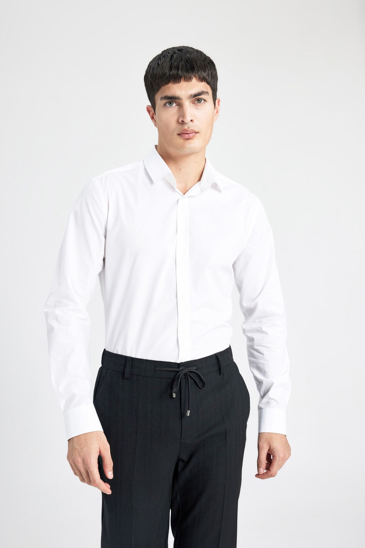 DeFacto-Італійський комір Slim Fit Gomlek Non Iron Utu Free Long Sleeve A7803ax23au 3