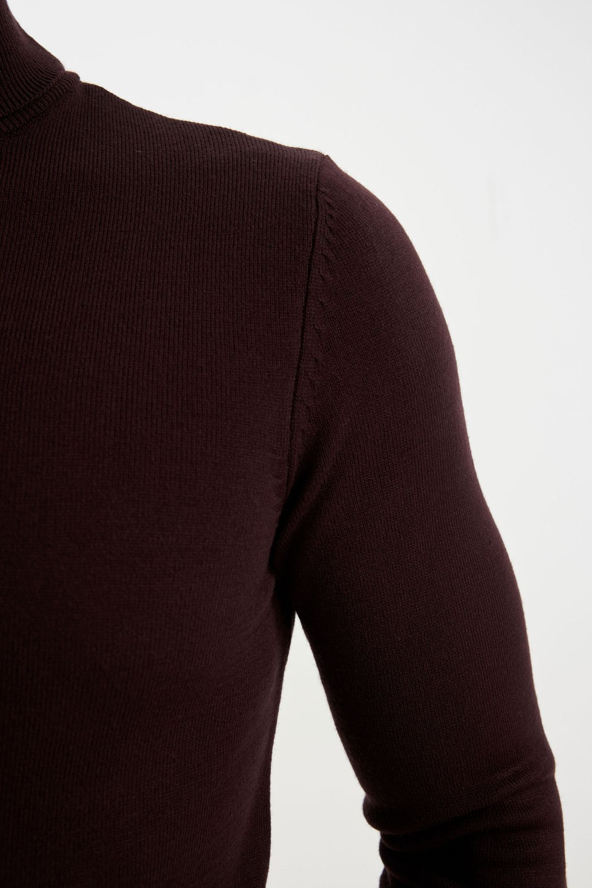 DeFacto-Slim Fit Slim Fit водолазка Базов обикновен плетен пуловер R1124Az23Wn 4
