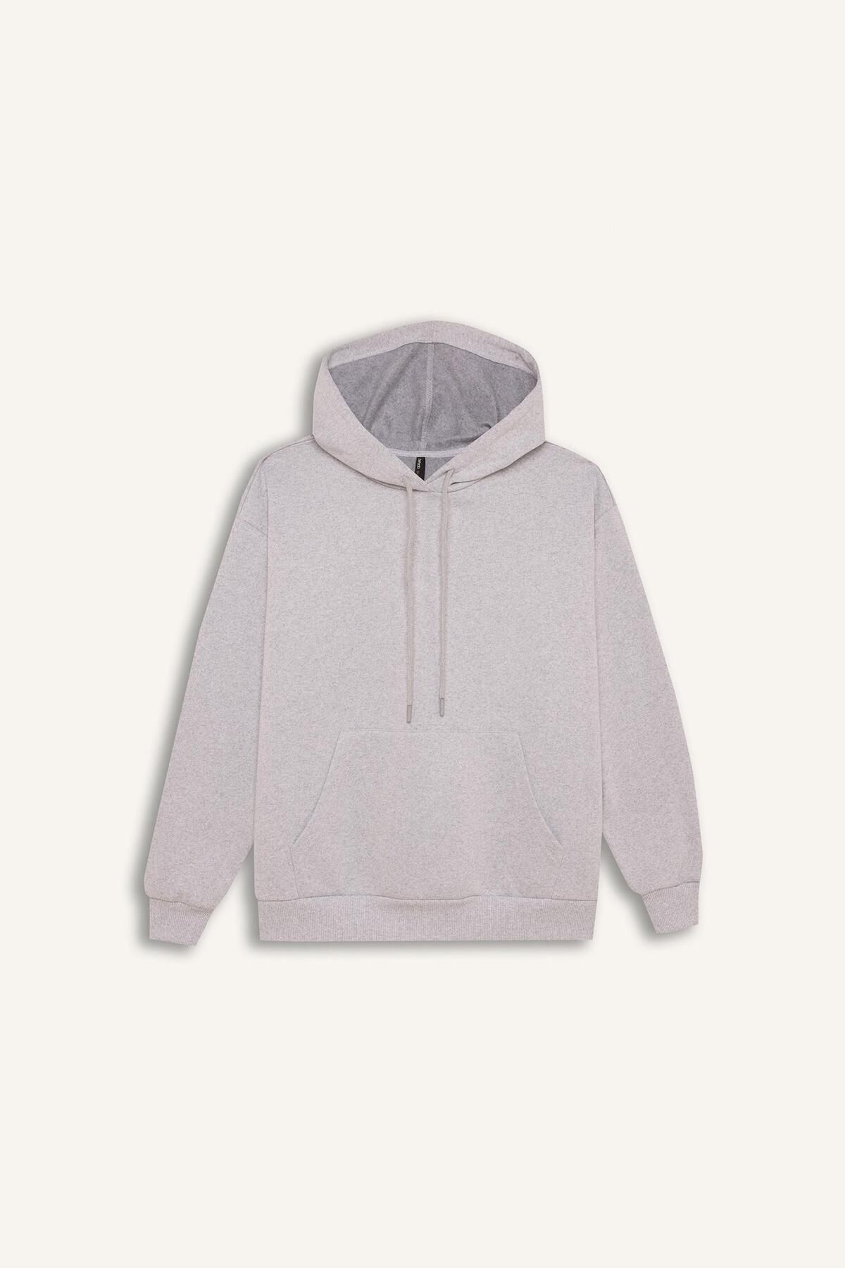 DeFacto-Relax Fit Hooded Thick Sweatshirt W8071az23wn 8