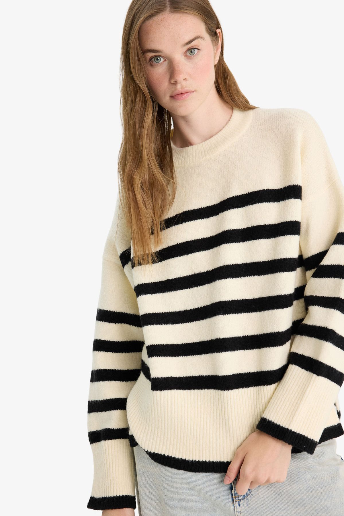 DeFacto-Oversize Wide Fit Half Turtleneck Sweater A7047Ax25Wn 4