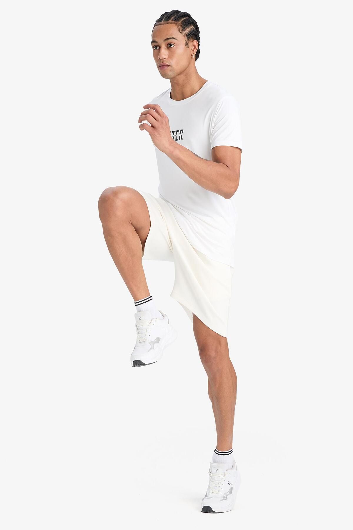 DeFacto-DeFactoFit Standard Fit Modal Fabric Sporter Pantaloni scurti cu picioare scurte D9311AX25SP 4