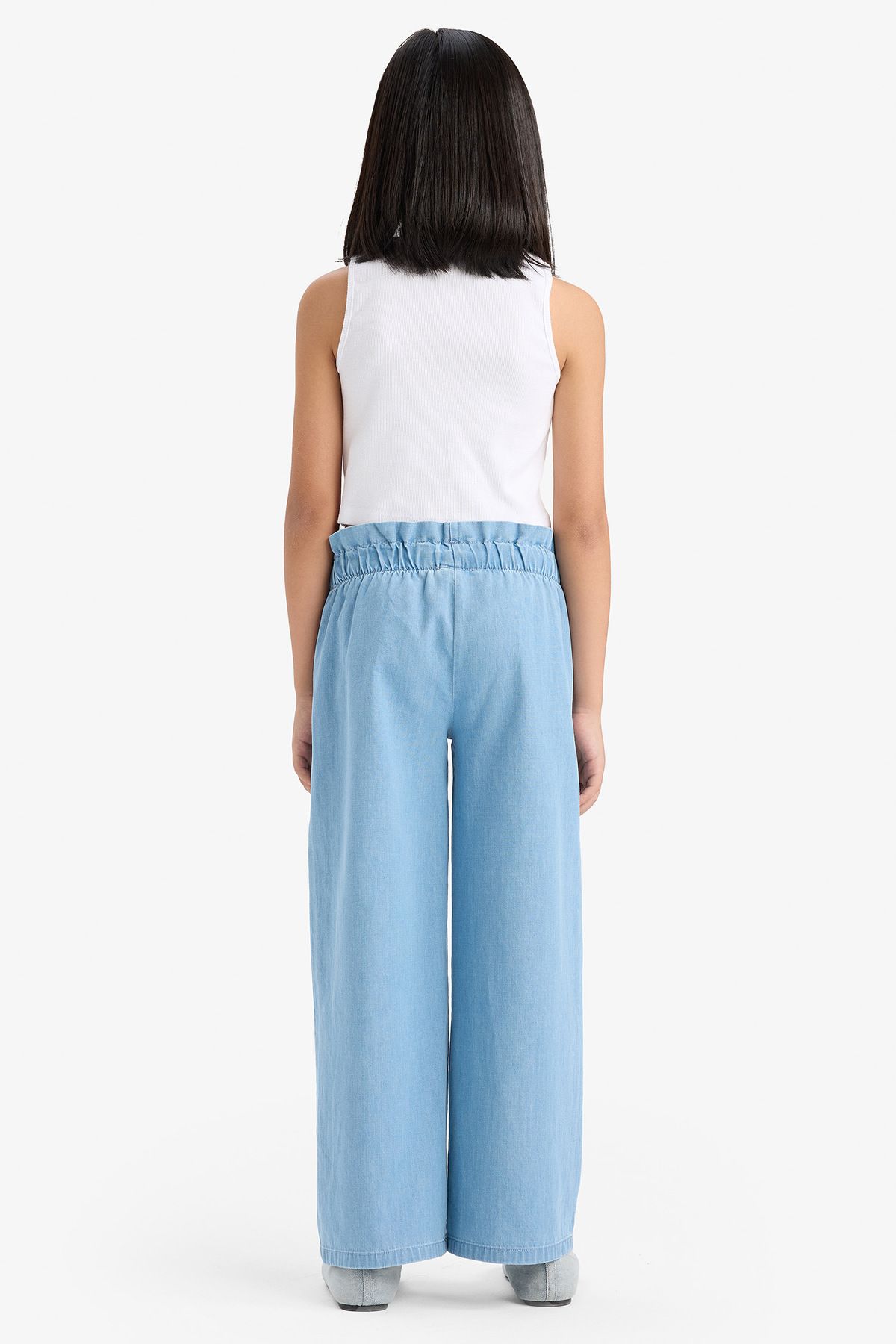 DeFacto-Hellblaue Mädchen-Jeanshose mit weitem Bein E6689a8/nm39 6