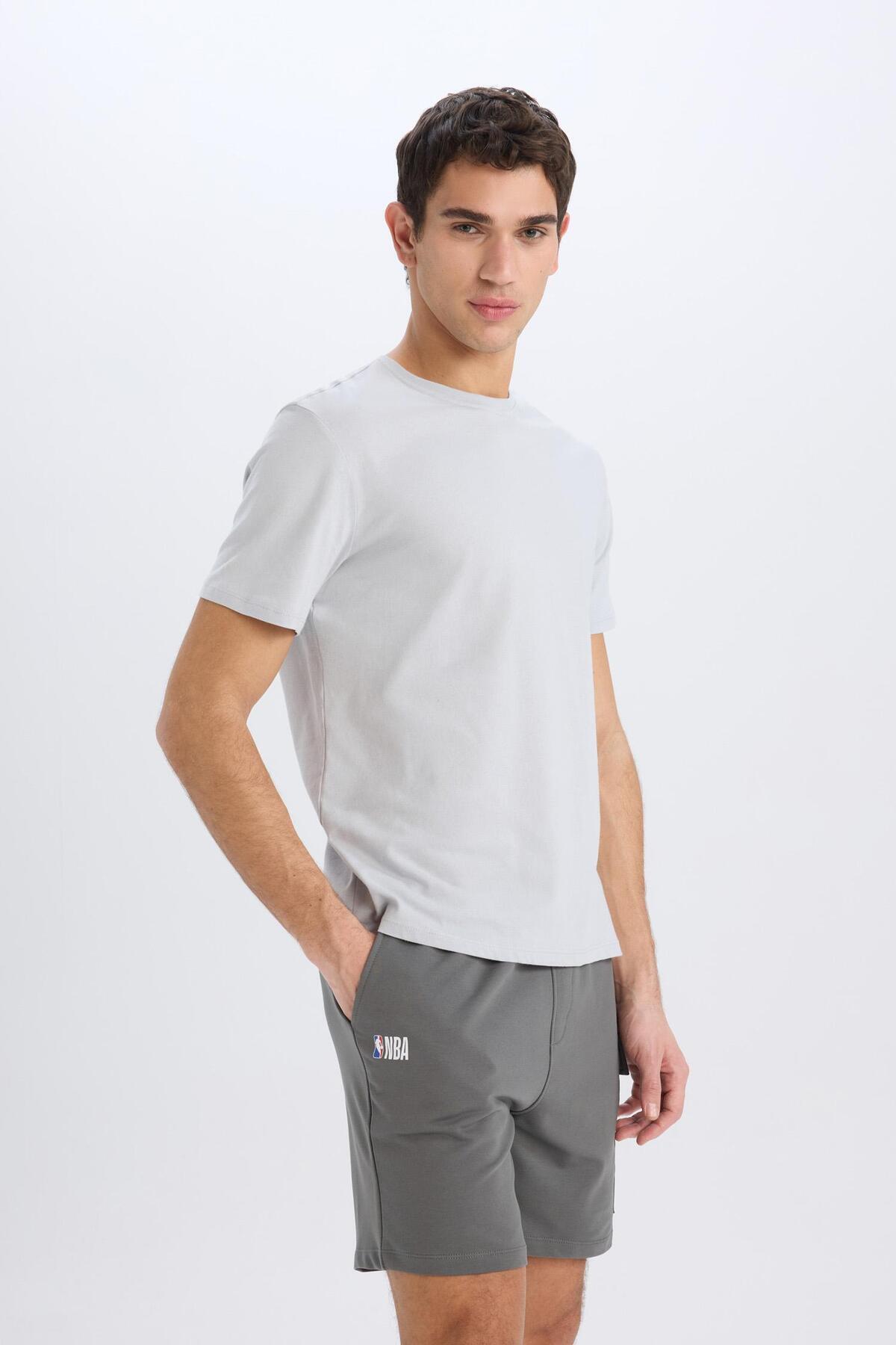 DeFacto-Defactofit Nba Brooklyn Nets Standard Fit Sportsman Short Leg Shorts D8620Ax25Sp 3