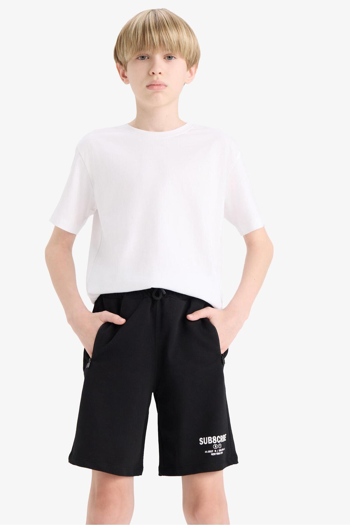 DeFacto-Boy's Printed Shorts with Elastic Waist F6433A825Hs 3