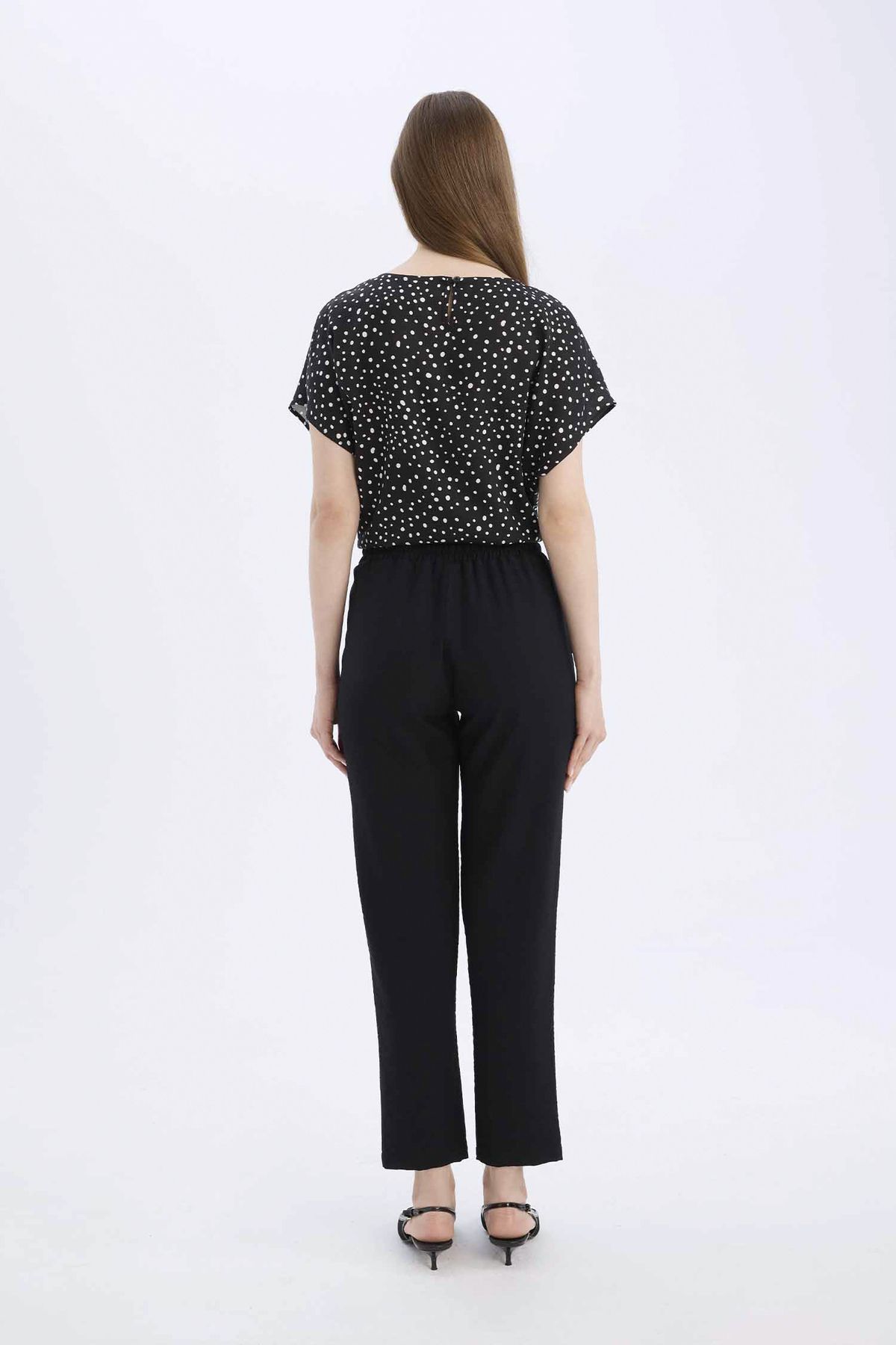 DeFacto-High Waist Linen Look Trousers with Jogger Pockets 6