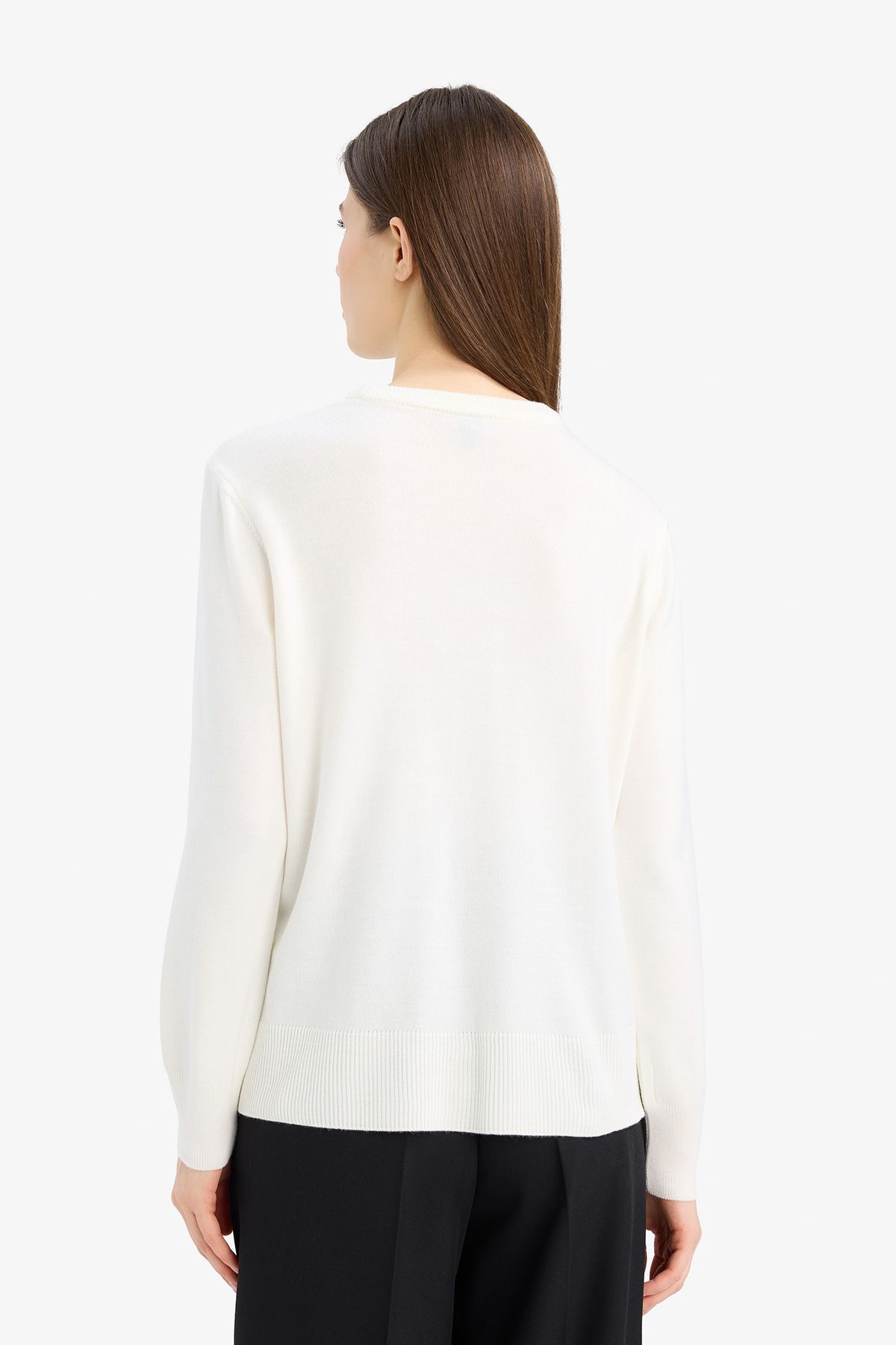 DeFacto-Weich strukturierter Strickpullover mit Rundhalsausschnitt – reguläre Passform C0058ax24wn 6