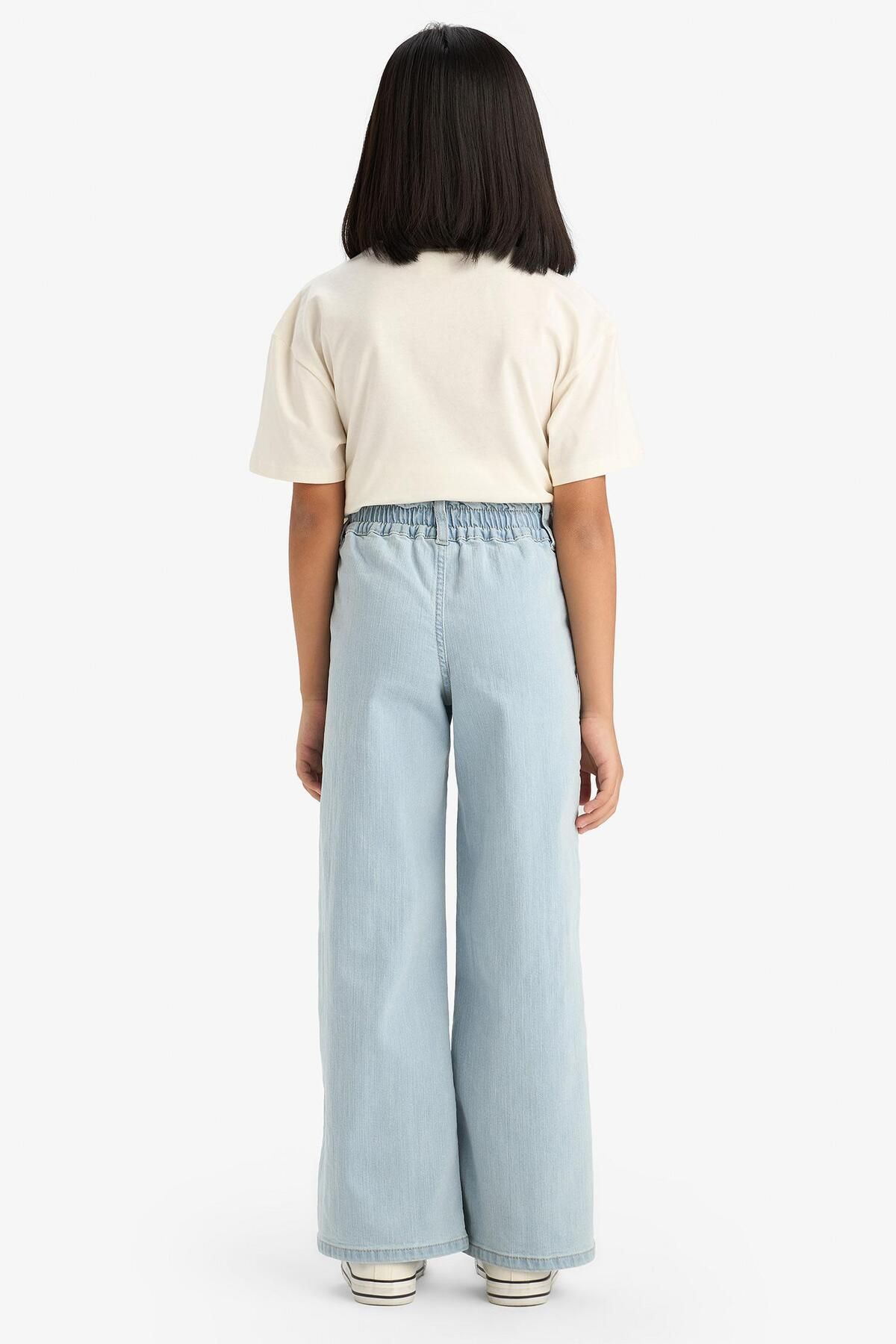 DeFacto-Girls Paperbag Cargo Wide Leg Jean Trousers E5883A825Au 7