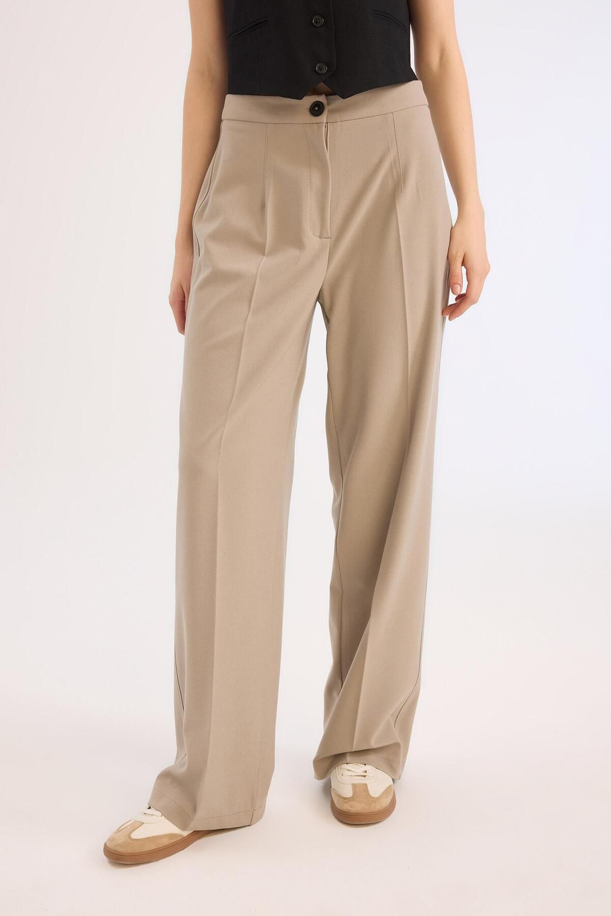 DeFacto-Basic-Hose mit hoher Taille und weitem Bein – C6402AX25SP 4